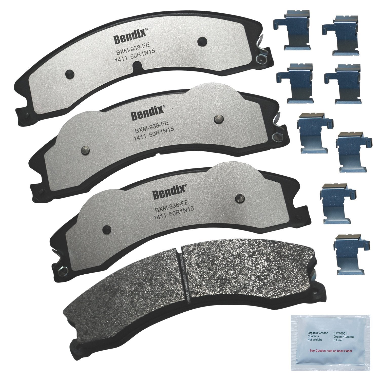 Bendix Fleet Metlok Mkd1411Fm Semi-Metallic Brake Pads For Select Models Chevrolet Express 3500,Express 4500,2500,Silverado,Gmc