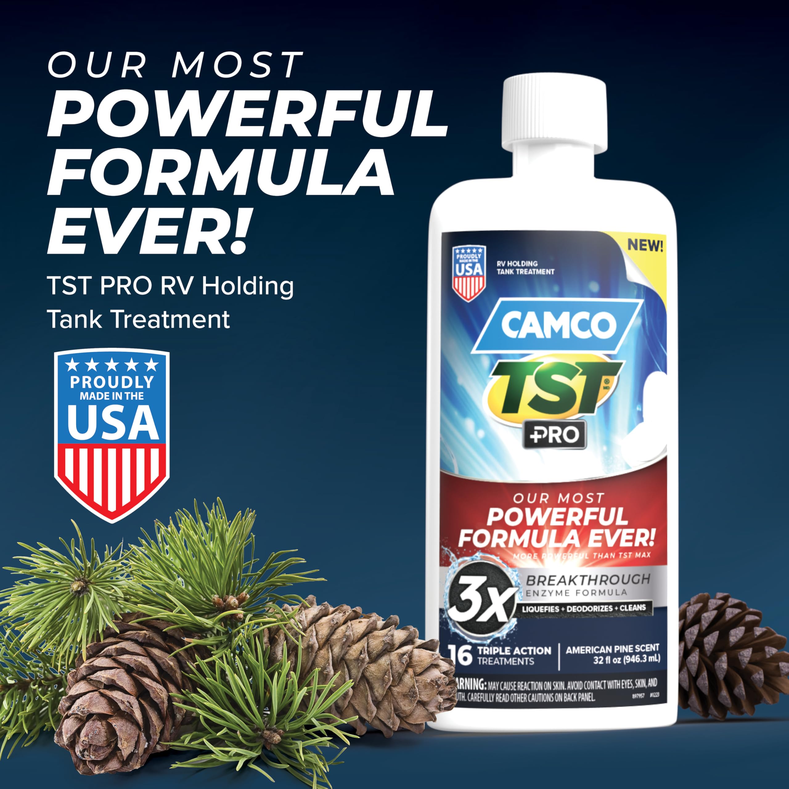 Camco Tst Pro Rv Toilet Treatment - New & Innovative Bio-Enzymatic Formula For Rapid Rv Sewer Break Down - Rv Black Tank Treatme