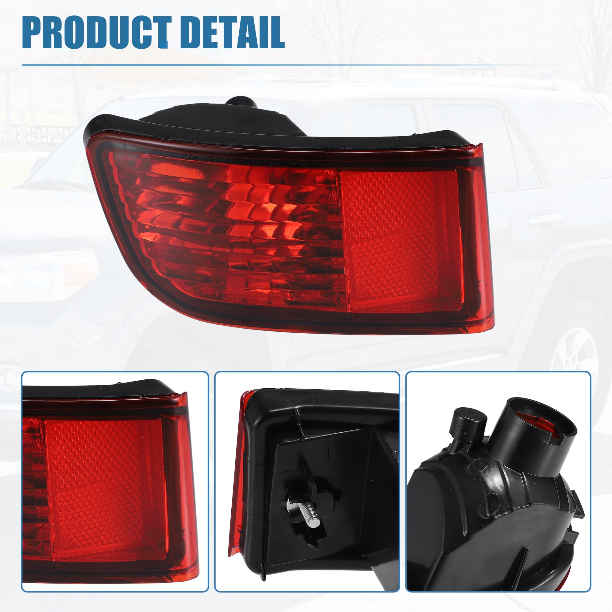 Uxcell Rear Left Side Bumper Reflector Light Lamp For Toyota 4Runner 2003-2005 Red