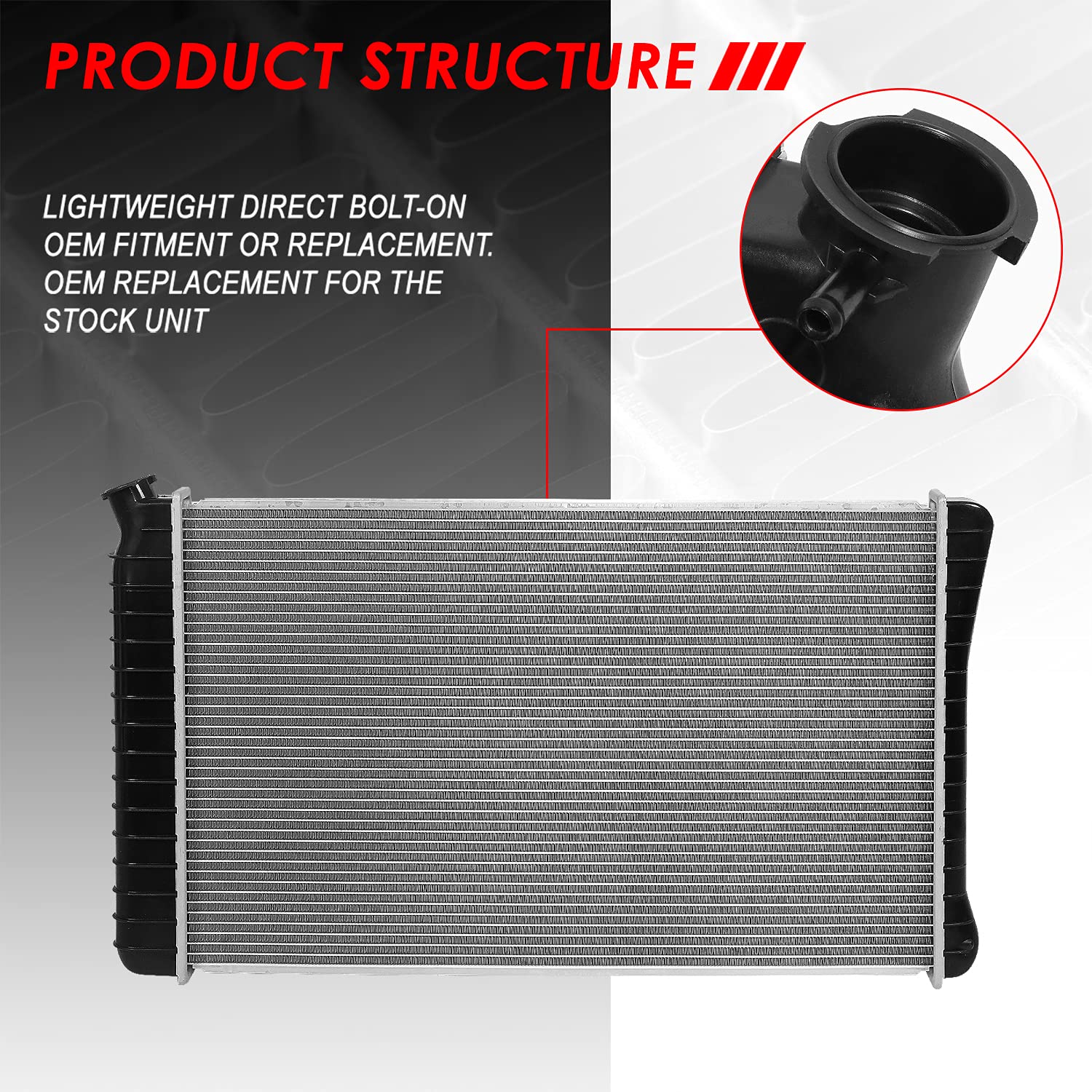 Auto Dynasty Radiator Compatible With 68-90 Buick Cadillac Chevy Gmc C/G/K Pickup Plymouth Pontiac, Dpi 161 Factory Style 1-Row