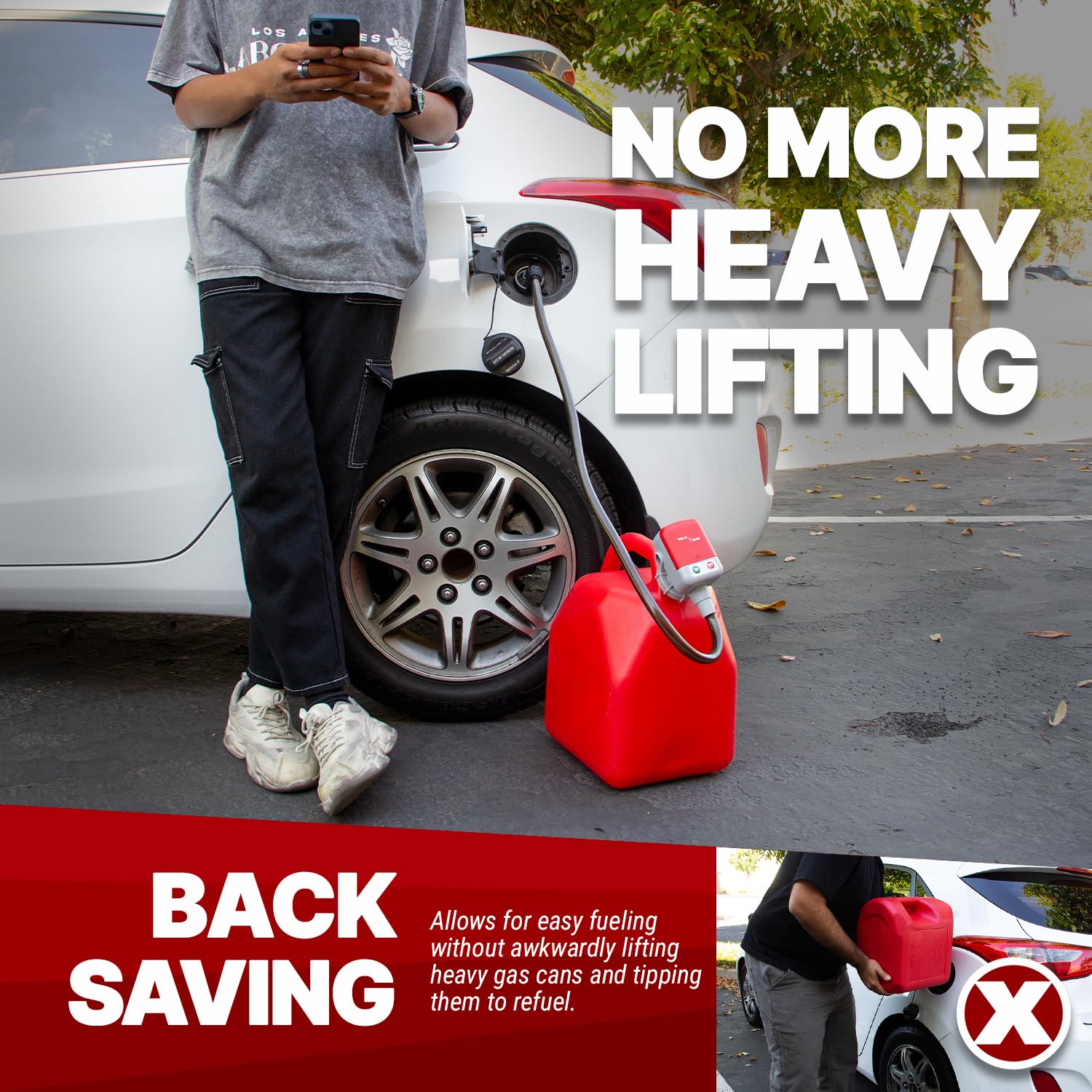 TERA PUMP Nex Gen Garage Gas Can Pump/No more Heavy Gas Can Lifting/No more backache/Dad Father Birthday Gift Present for him/Father's day Gift