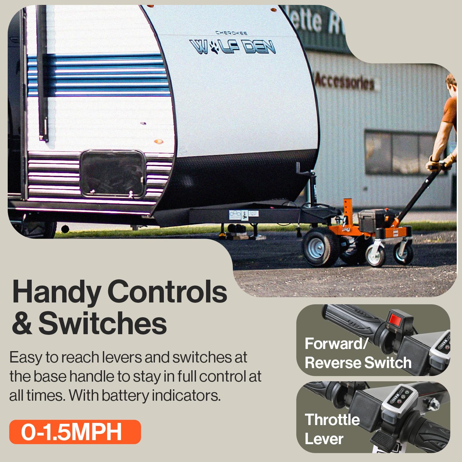 SuperHandy Electric Trailer Dolly 3600LBS, 600LB Tongue Weight, DC 24V, 800W, Alloy Steel, Model GEUOS053, Heavy Duty 2