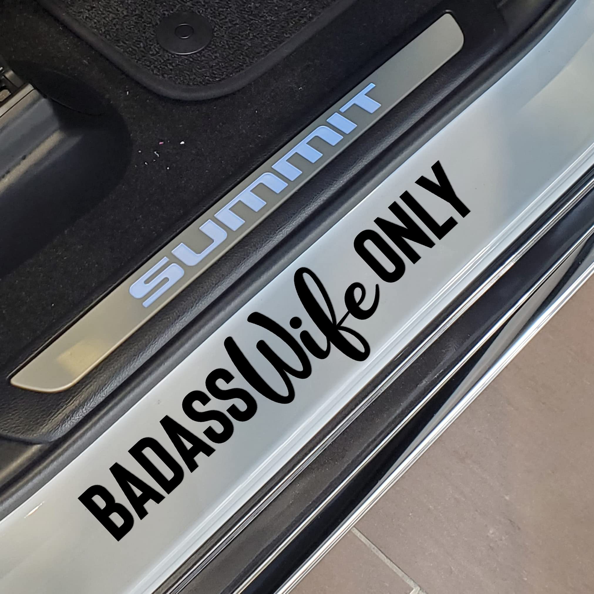 VALIANT COLLECTIONS - Badass Wife Only Sticker - Vinyl Sticker for Car, Truck, and Van - Indoor and Outdoor Use for Laptop - Wat