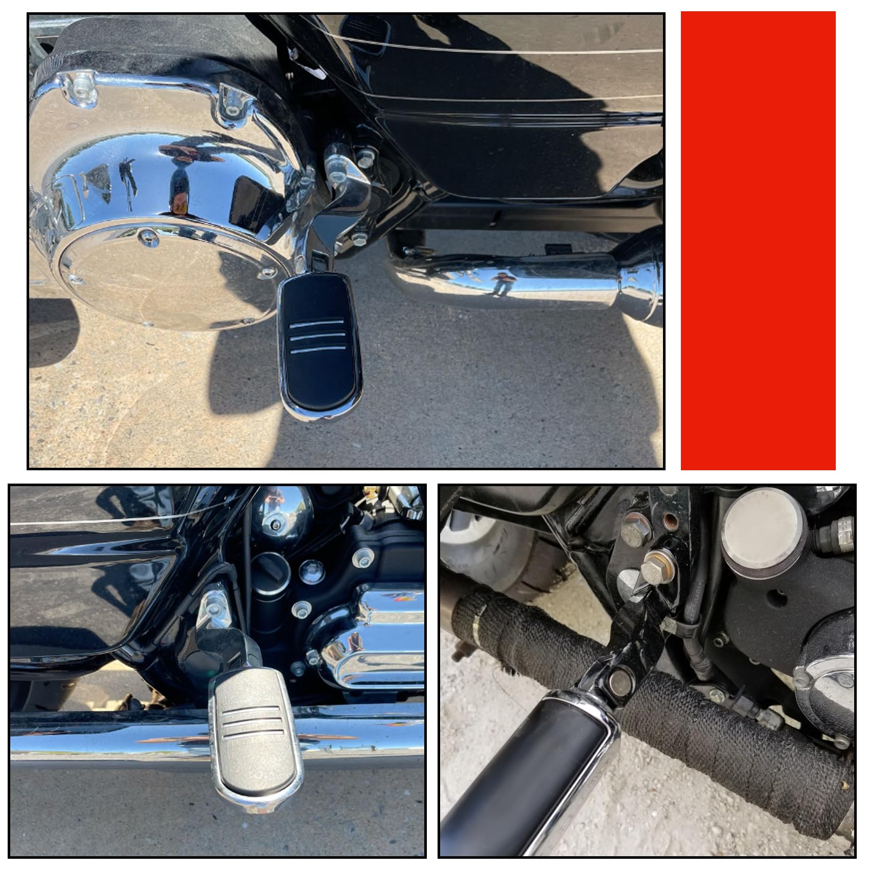 Wowtk 10Mm Rear Passenger Footpeg Mounting Kit For Harley Touring Road King Road Glide Street Glide Electra Glide Models 1993-2024,Chrome