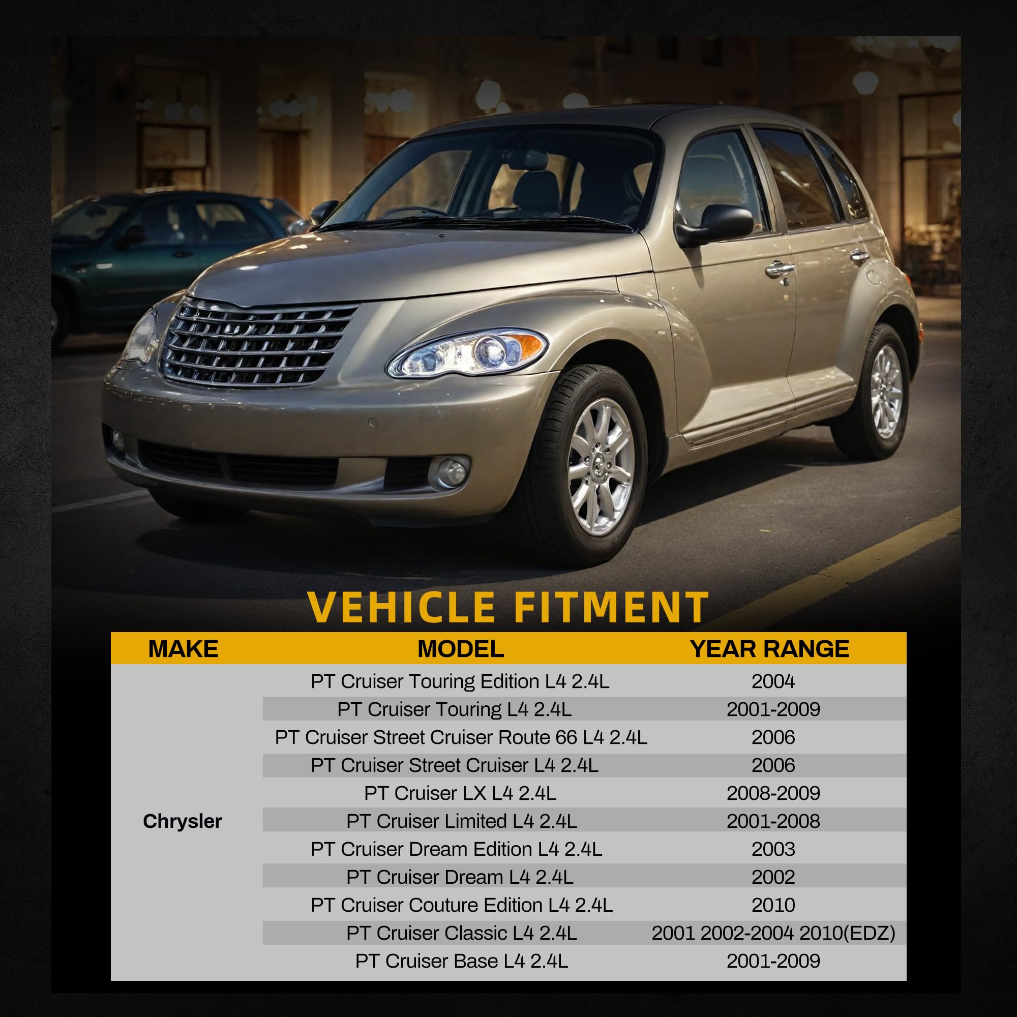 Dwvo Radiator Complete Radiator Compatible With 2001 2002 2003 2004 2005 2006 2007 2008 2009 2010 Chrysler Pt Cruiser 2.4L L4 4C