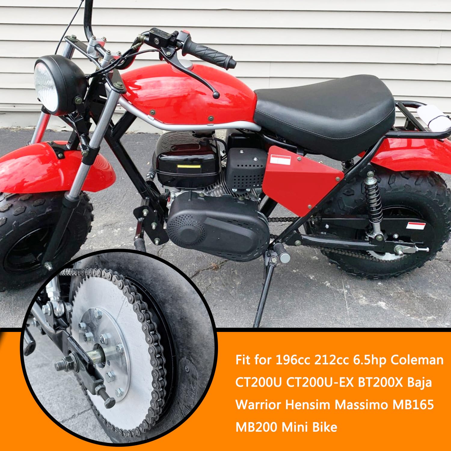 Holato Front #420 Roller Chain 42 + Rear 90 Link With Drive Chain Breaker Kit For 196Cc 212Cc 6.5Hp Coleman Ct200U Ct200U-Ex Bt200X Baja Warrior Hensim Massimo Mb165 Mb200 Mini Bike Heavy Duty Parts