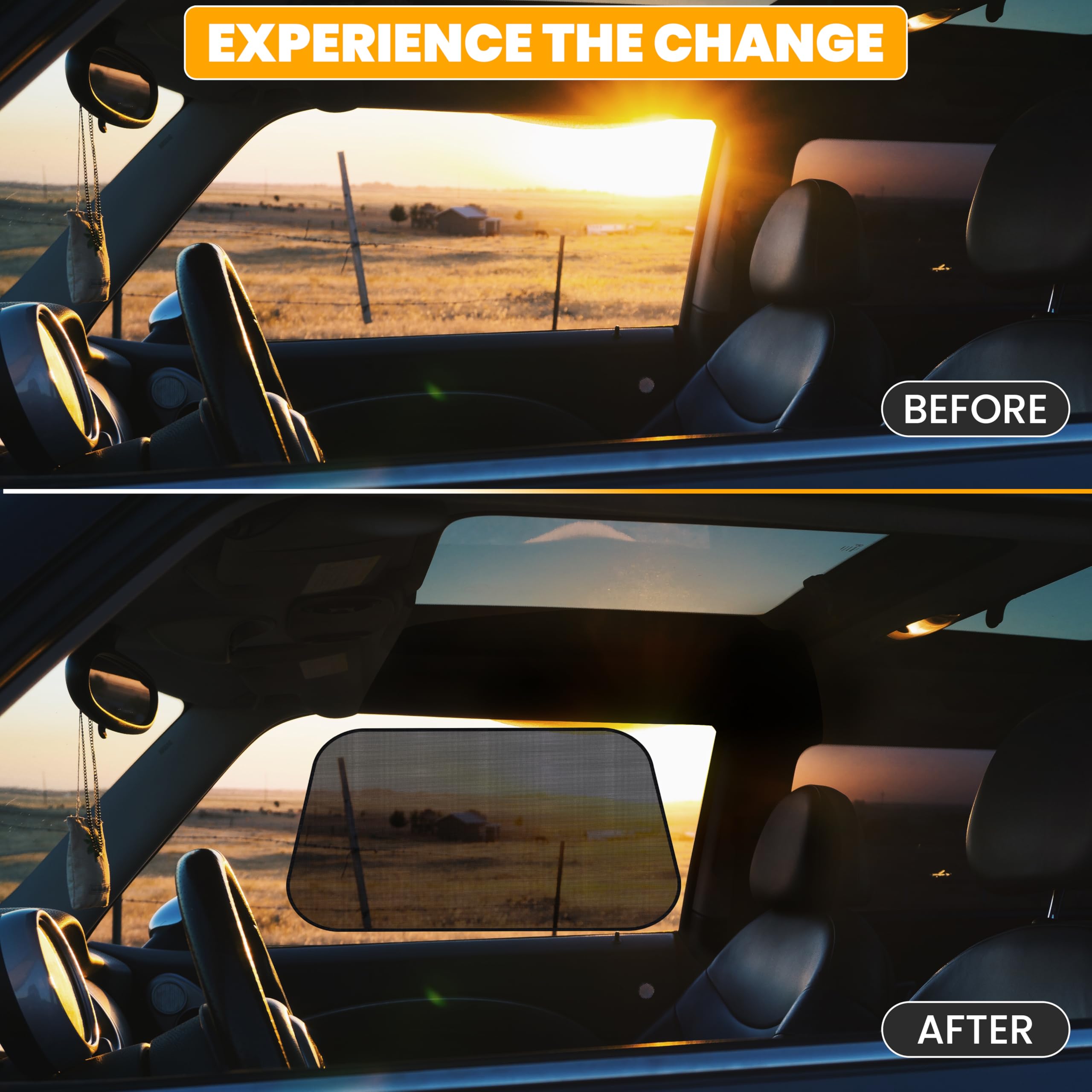 Econour Car Side Window Shades For Baby | 4 Pack Car Side Window Sunshade For Kids | Mesh Fabric Static Cling | Uv Protection Su