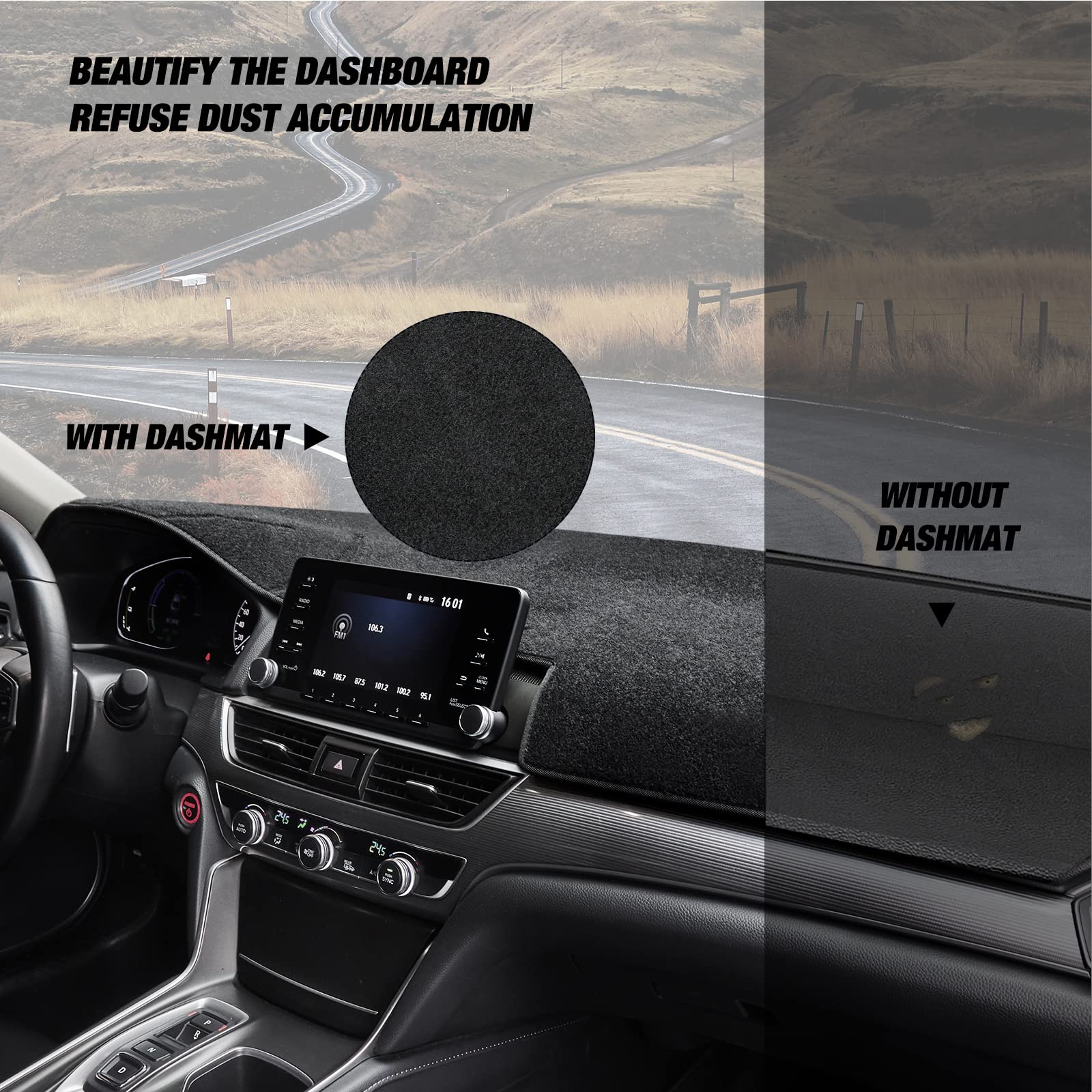 Berksyde Dashboard Dash Cover Mat Carpet Compatible With 2007-2012 Altima(Black)