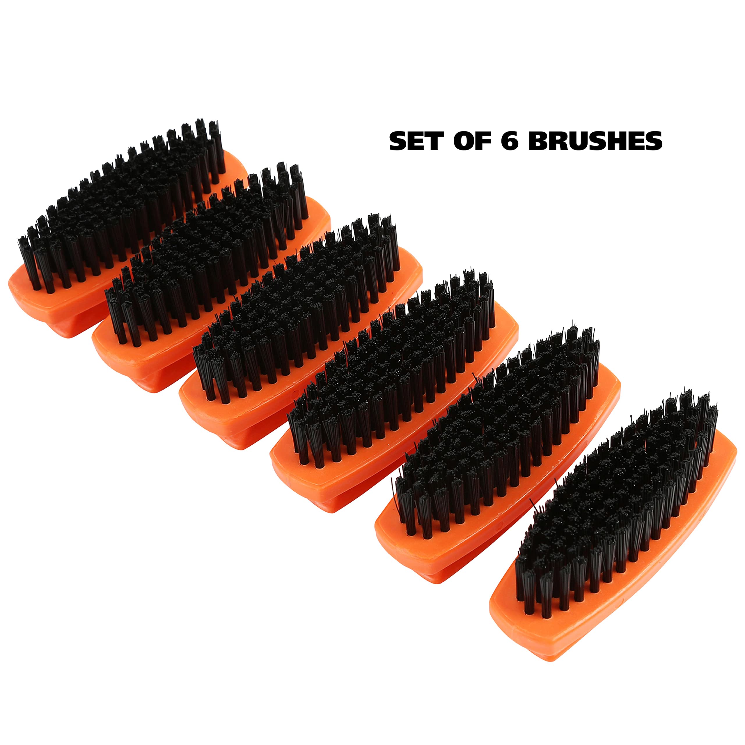 Greatneck 19025 Nail Brush, 6 Pack Nail And Hand Scrub Brush Set, Stiff Bristles, Comfortable Scrubber Grip