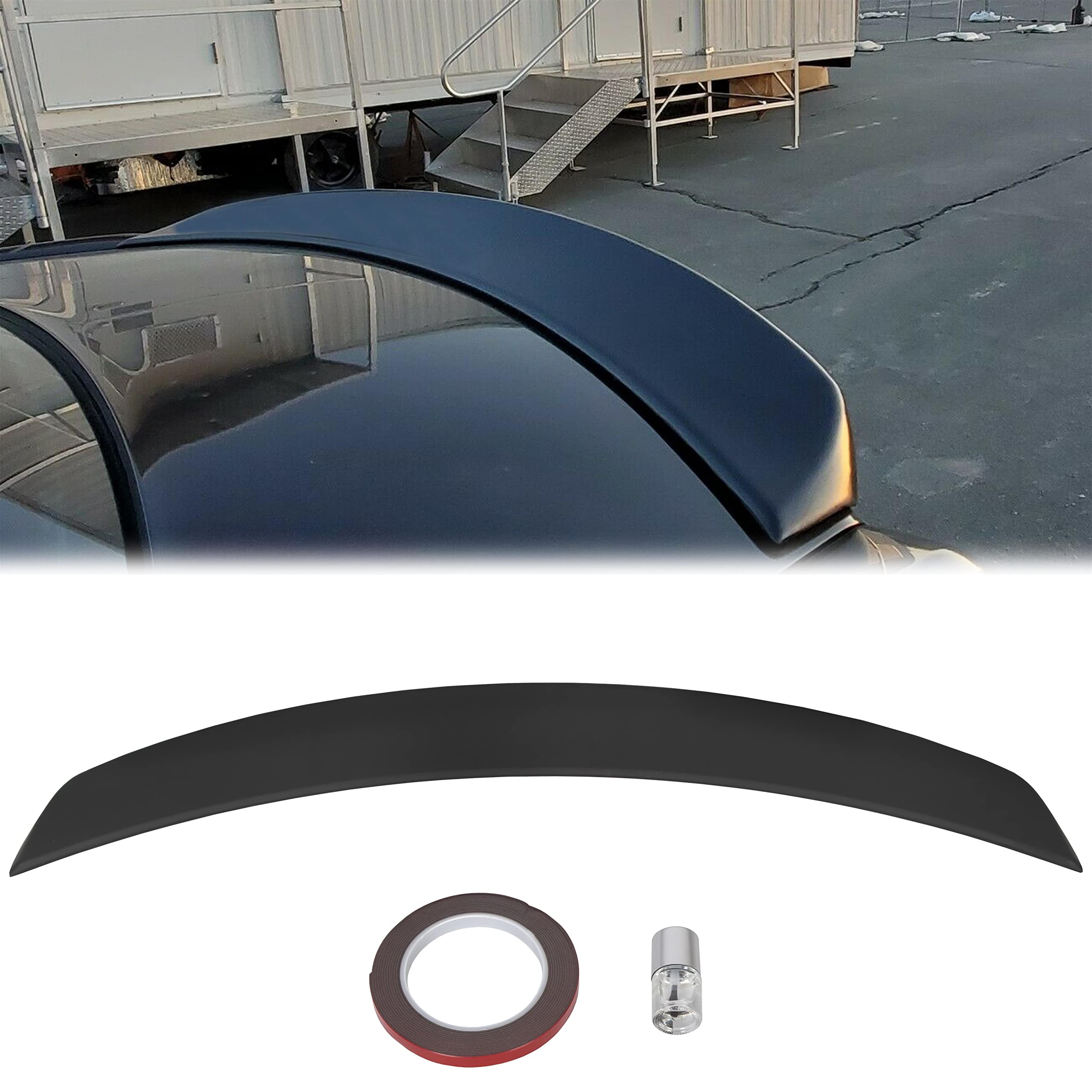 Ecotric Rear Trunk Spoiler Lid Wing Compatible With 2011-2023 Chrysler 300 300C 300S Factory Style Rear Winglet Lip Tail Lid