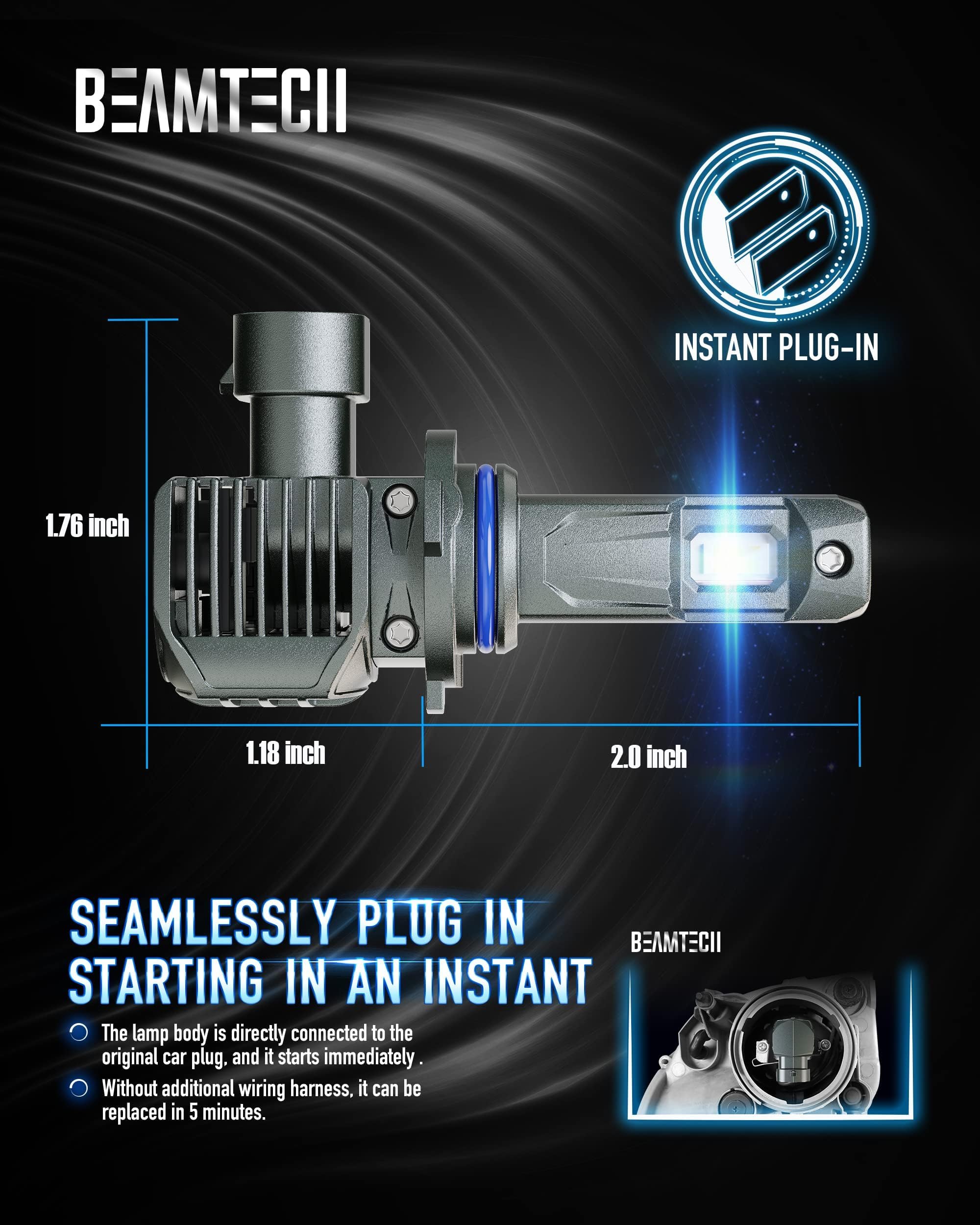 Beamtech 90-12 Bulbs, Fog Light, G-Xpower Chips 500% Brighter Plug And Play, Pack Of 2