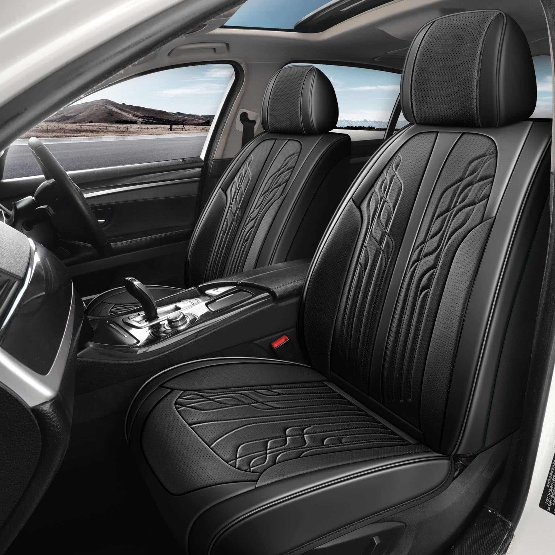 Ttmiku Leather Car Seat Cover Full Set Breathable Nappa Leather Seat Covers For Cars Suv Universal Automotive Seat Covers Fit Fo