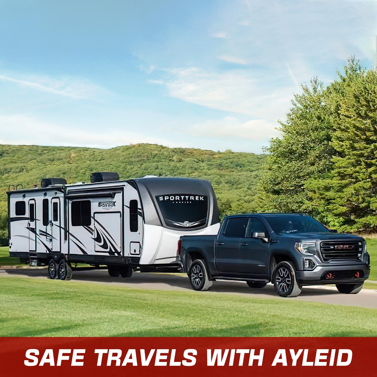 Ayleid Trailer Hitch Tri-Ball Mount With Hook & Pin Balls Sized 1-7/8, 2 & 2-5/16 Inches, Tow Hitch, Silver