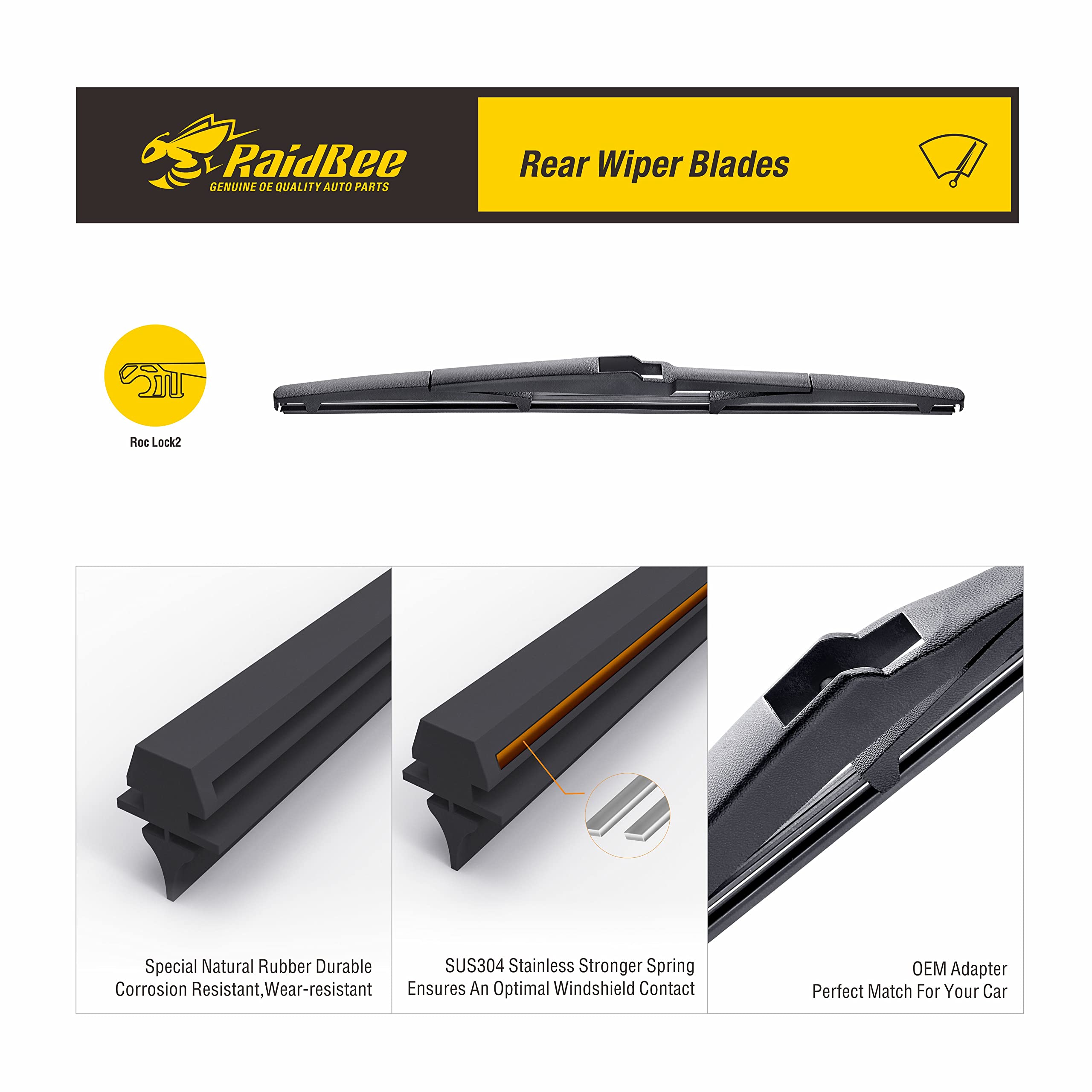 Raidbee Rear Wiper Blade, 14 Inch Replacement For Tucson 2016-2023,Mazda Cx-5 2020-2013, Jeep Cherokee 2022-2014 Back Windshield