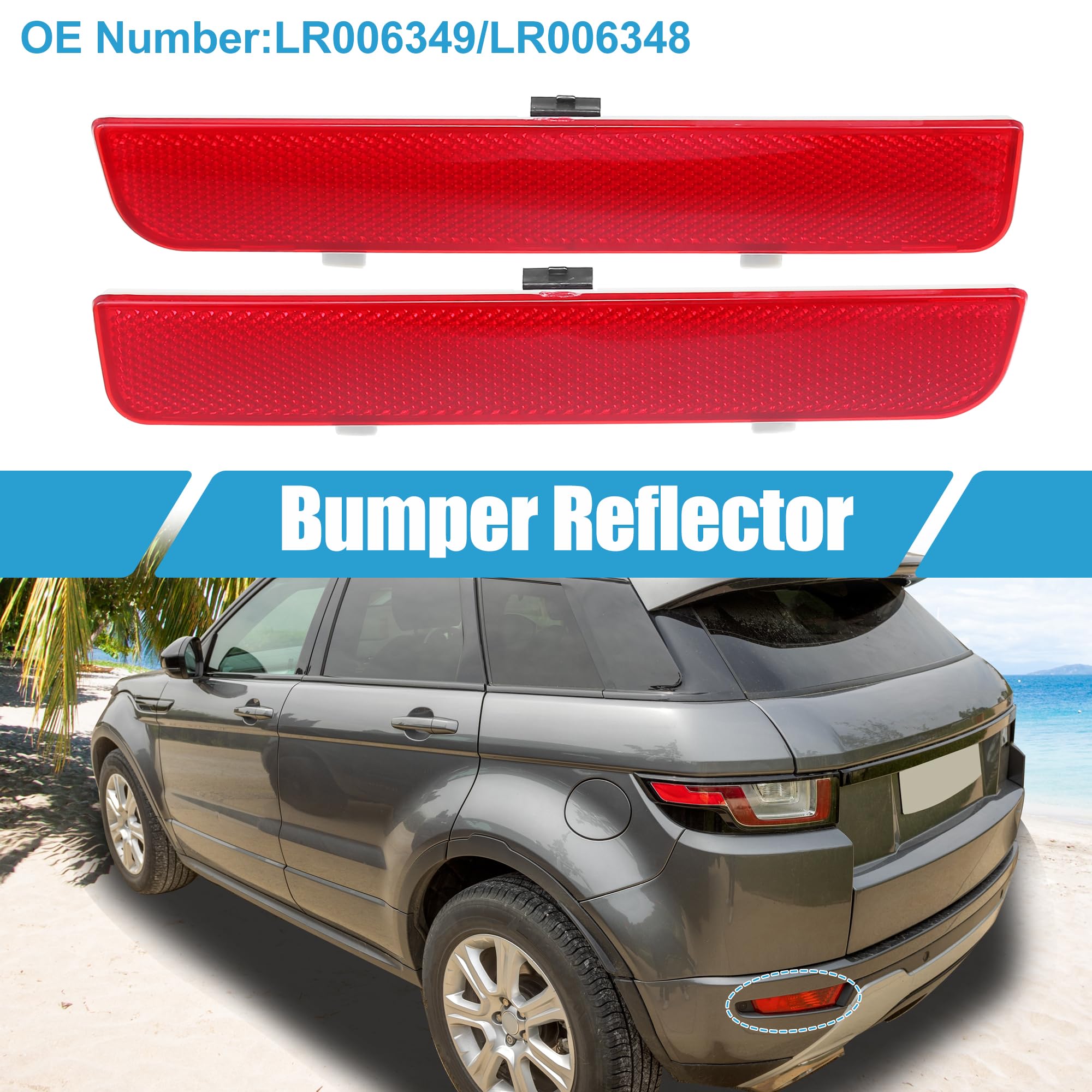 A ABSOPRO Rear Left Reflector Strip No.LR006349/LR006348 Bumper Reflective Cover Trim for Land Rover for Range Rover 2003-2012 1