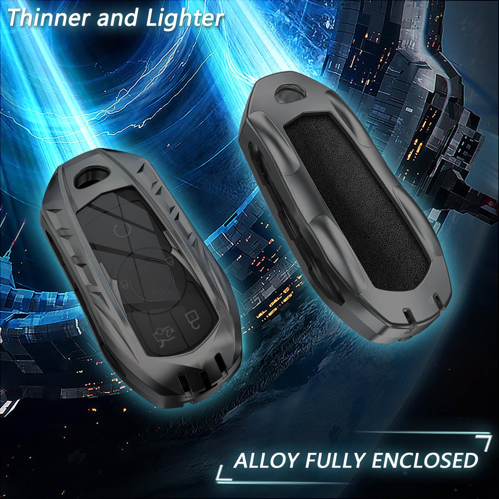 Ocezbiis For Buick Key Fob Cover,Keychain,Zinc Alloy Protection Car Key Case For Verano Regal Lacross Encore Envision Enclave Ca