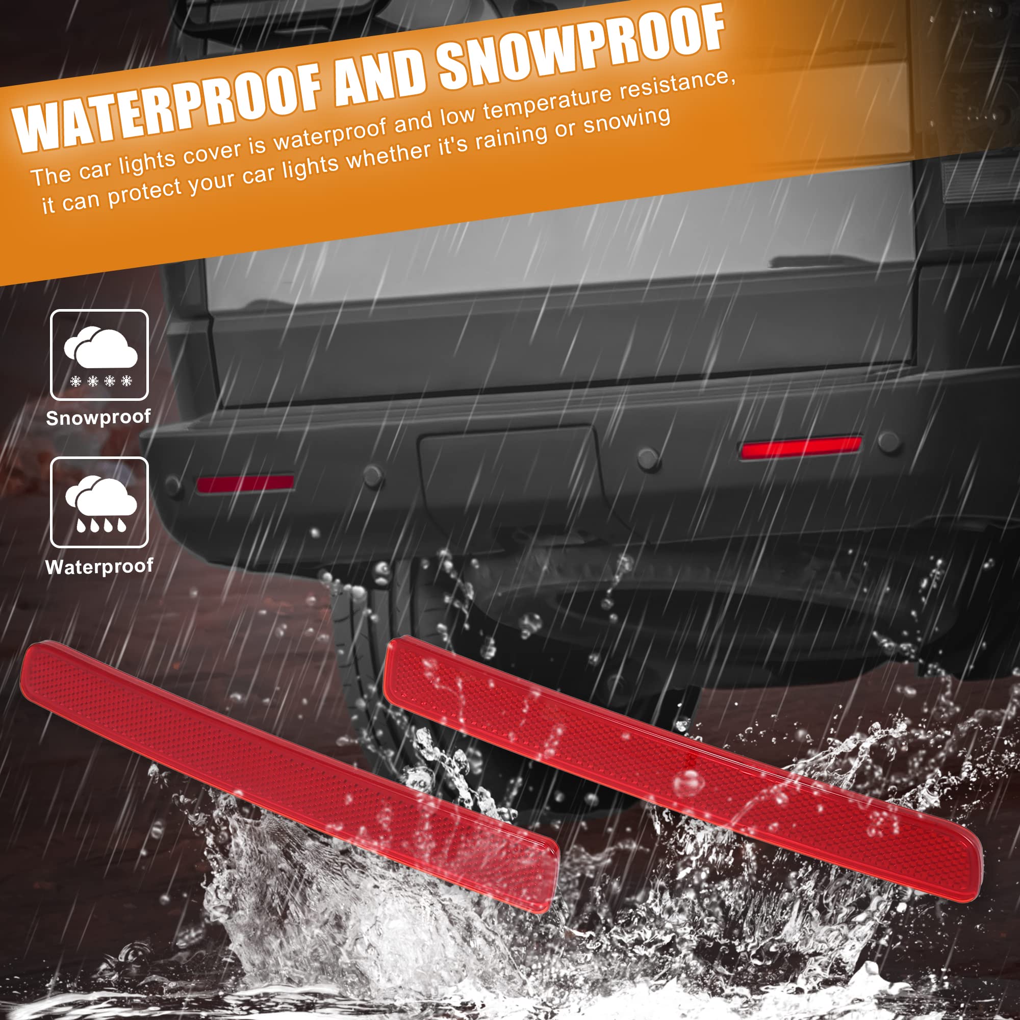 X Autohaux 1 Pair Rear Left Right Bumper Reflector Light Cover For Range Rover Sport L320 Lr4 2010-2013 Xff500020 Xff500030 Red