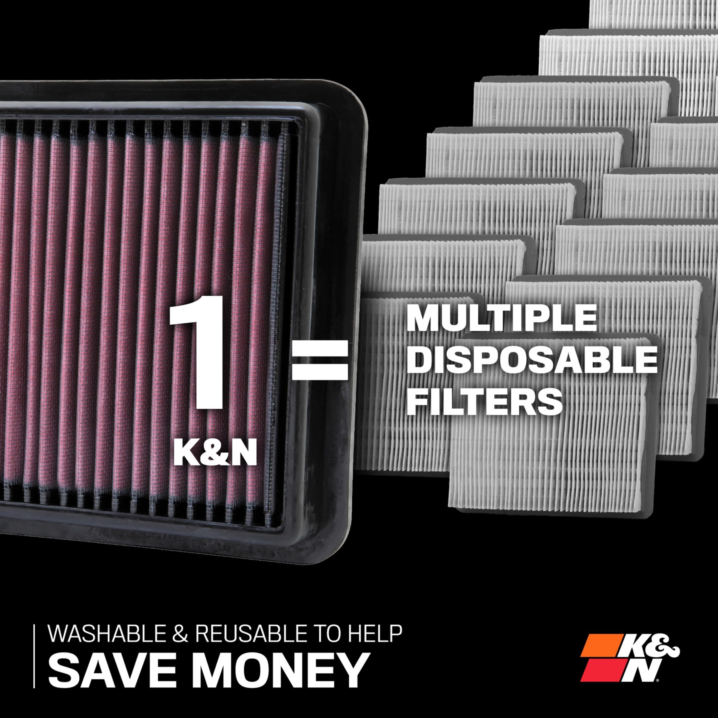 K&N High-Flow Original Lifetime Engine Air Filter: Increase Power: Premium, Washable: Compatible With 2012-2023 Mazda: 3, 6, Cx-