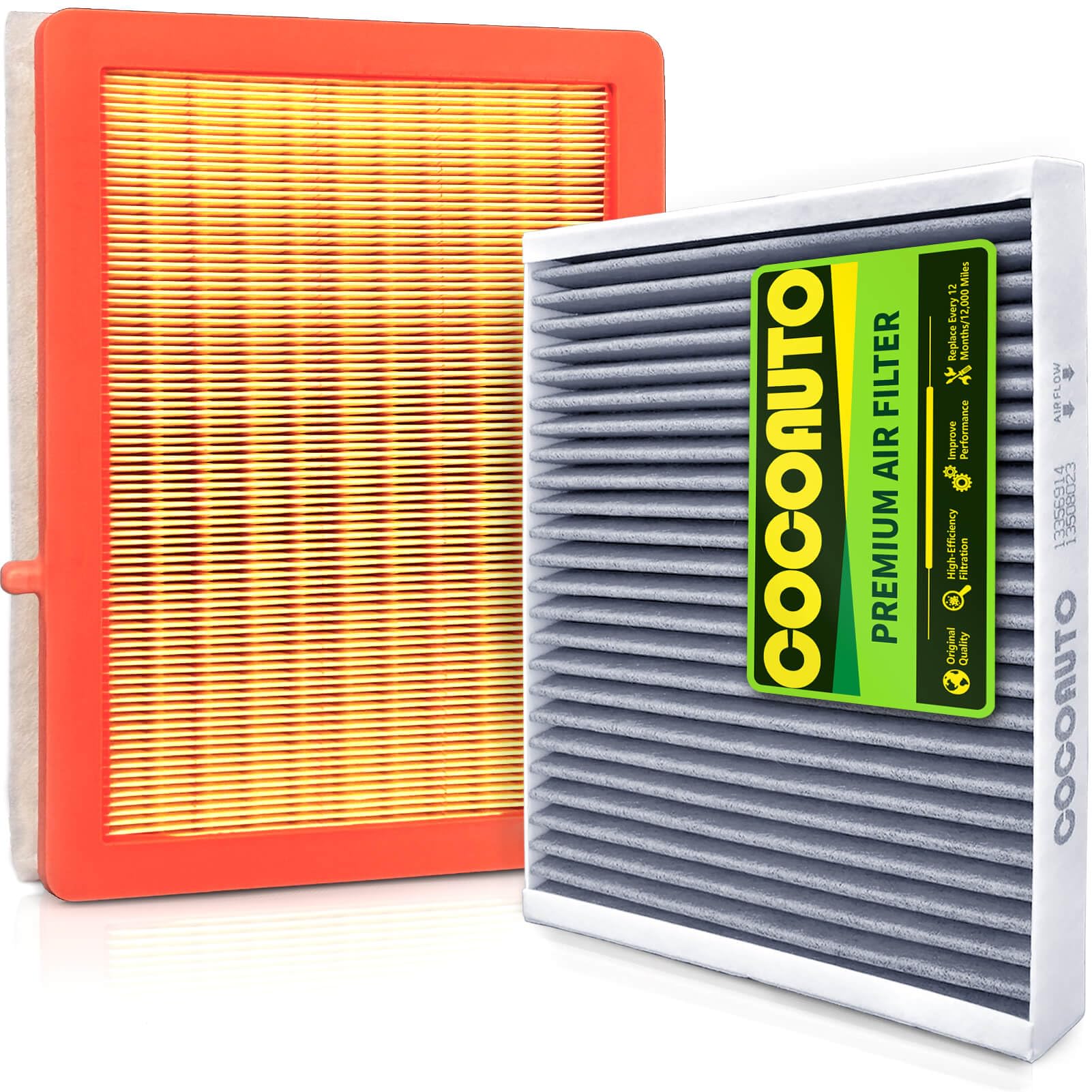 COCOAUTO Engine & Cabin Air Filter Kit for Chevy Equinox & GMC Terrain (2018-2026) 1.5L 1.6L 2.0L, NOT FOR Electric, Replace OE 