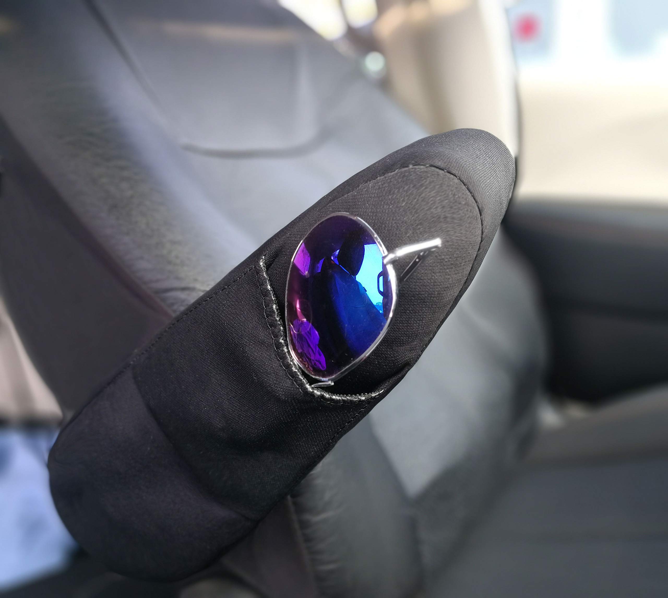 Yupbizauto Universal Black Armrest Covers With Pocket, 2-Pack - Durable, Easy Fit