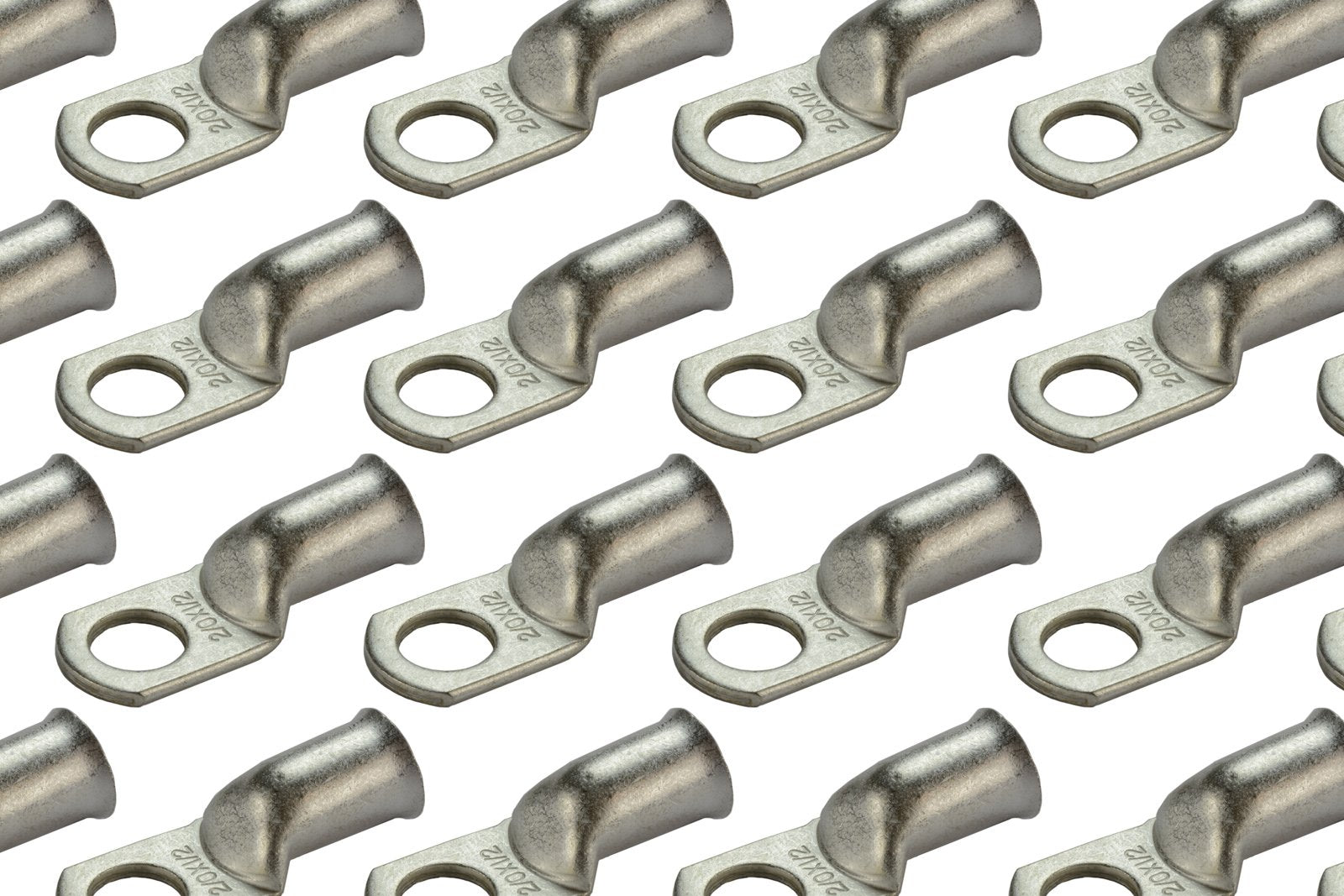 Temco 25 Pack Tinned Copper Welding Battery Cable Ends, Lugs Terminal 2/0 Awg 1/2'' Hole - Marine Grade (6 Awg To 1/0 Awg Option