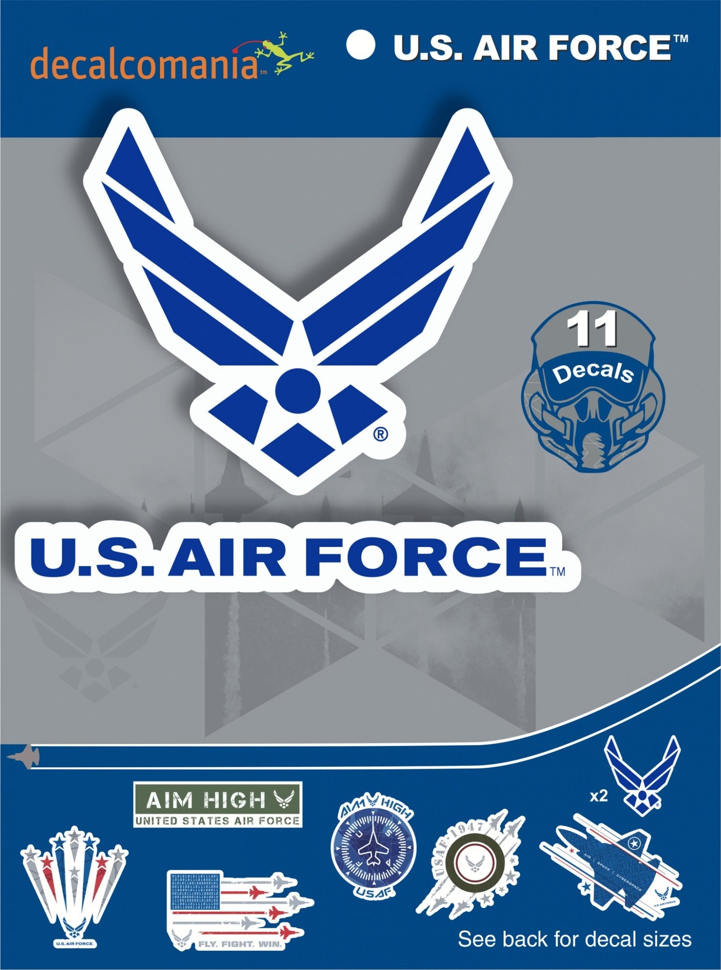 United States Air Force Value Pack Decals- 11 Piece Usaf Licensed Stickers For Car Truck Windows, Phones, Tablets, Laptops - Lar