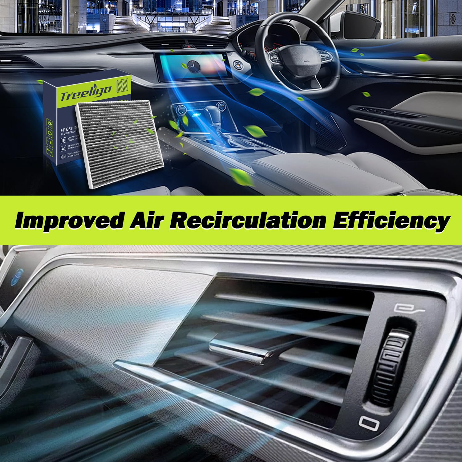 Treeligo Cf11809 Cabin Air Filter Compatible With Silverado 1500 (2014-2018), Sierra 1500 (2014-2018), Escalade (2014-2020),Subu