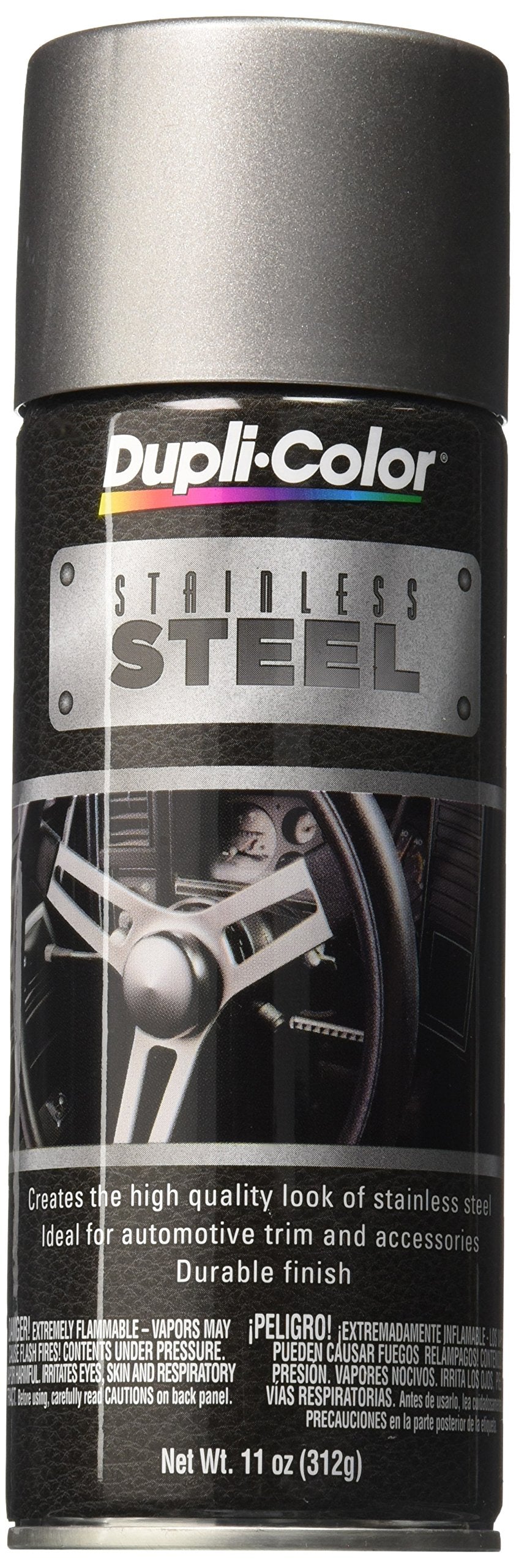 Dupli-Color Ess100000 Instant Enamel Metallic Automotive Paint – Stainless Steel Spray Paint - 11 Oz. Aerosol Can