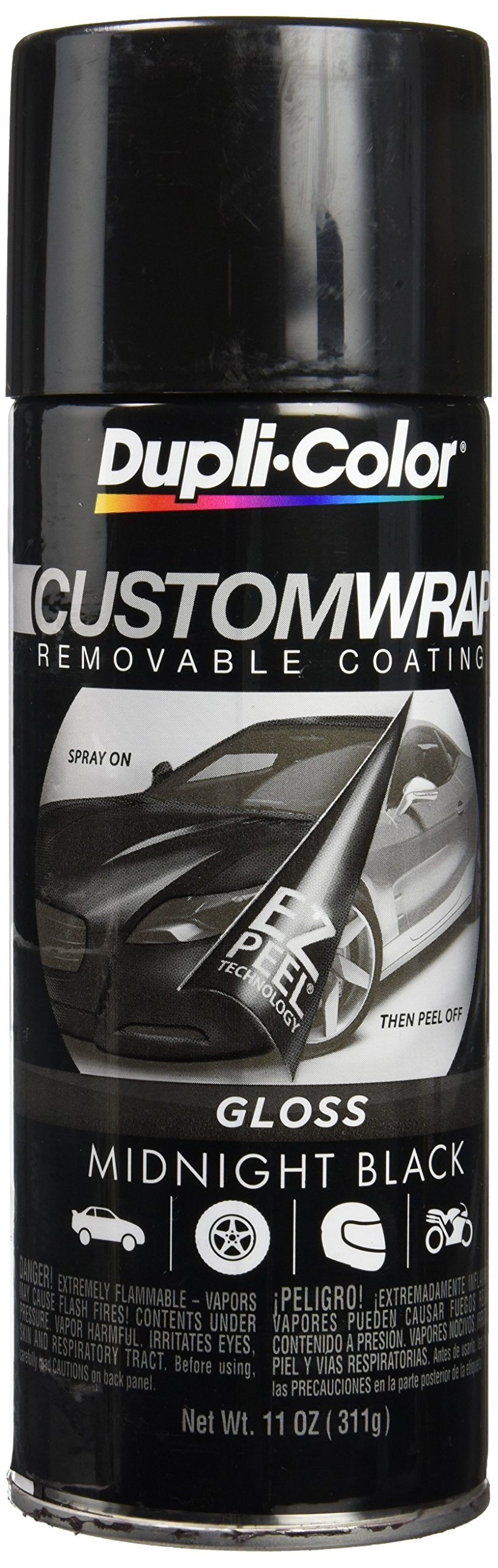 Dupli-Color Ecwrc8400 Custom Wrap Gloss Removable Automotive Paint - Midnight Black Spray Paint - 11 Oz. Aerosol Can