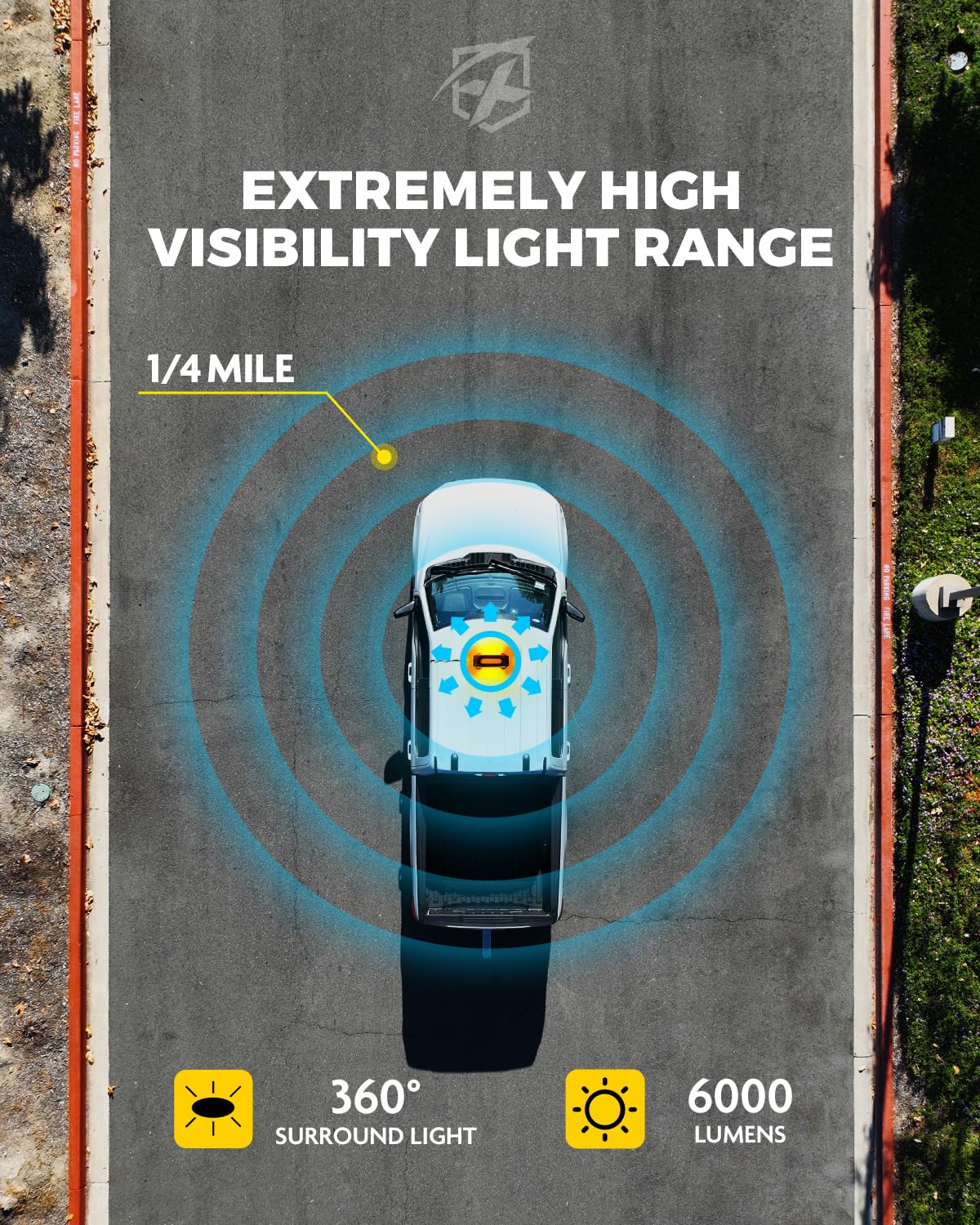 Xprite Amber LED Rooftop Emergency Strobe Light Bar, Double Side Flashing Traffic Advisor Lightbar Magnetic Safety Warning Light w/21 Flash Modes for Construction Vehicles Snowplow Trucks Postal Cars