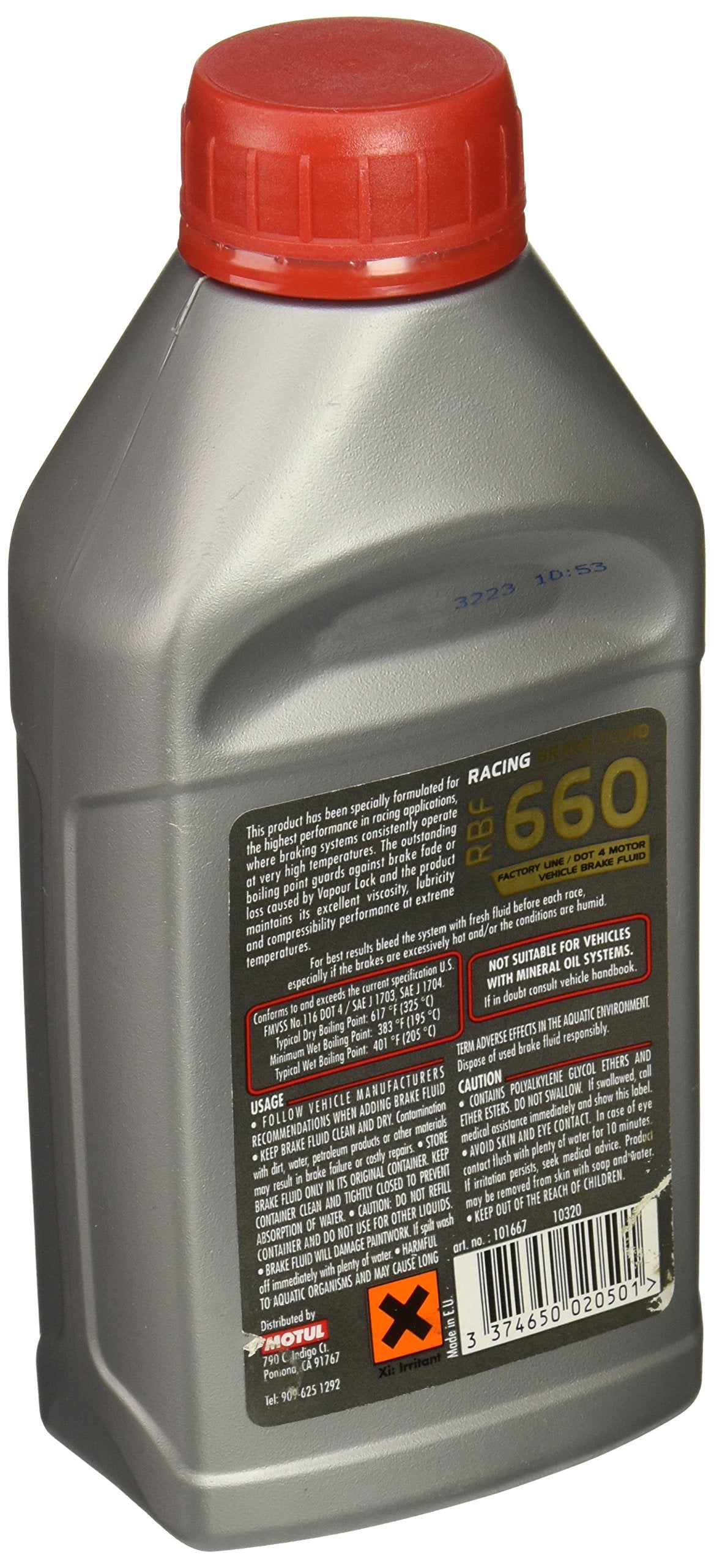 Motul Rbf 660 Factory Line Dot-4 100 Percent Synthetic Racing Brake Fluid 500Ml (101667)