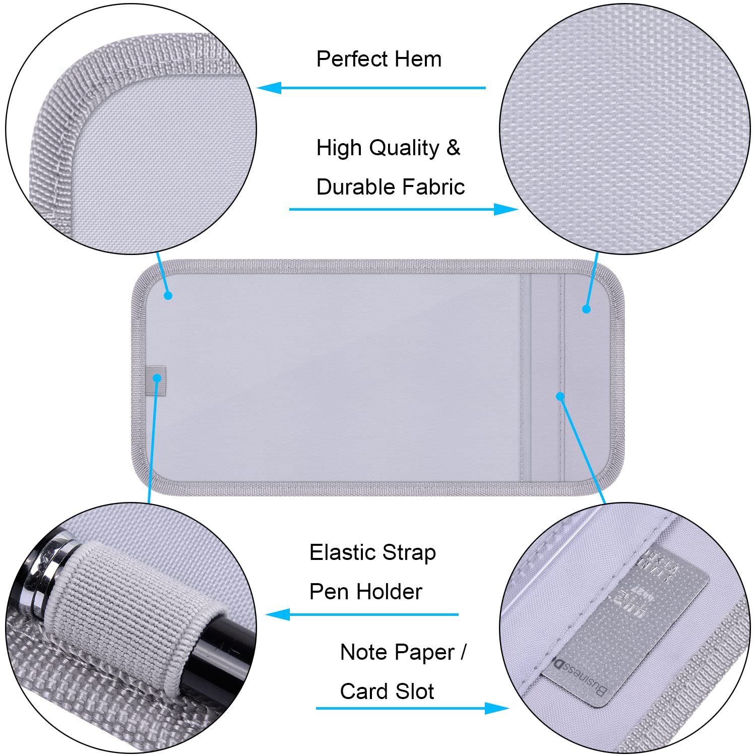 Handicap Placard Holder For Auto, Wisdompro Disabled Parking Permit Sign Protector For Car Sun Visor With Note Paper Slot, Pen H