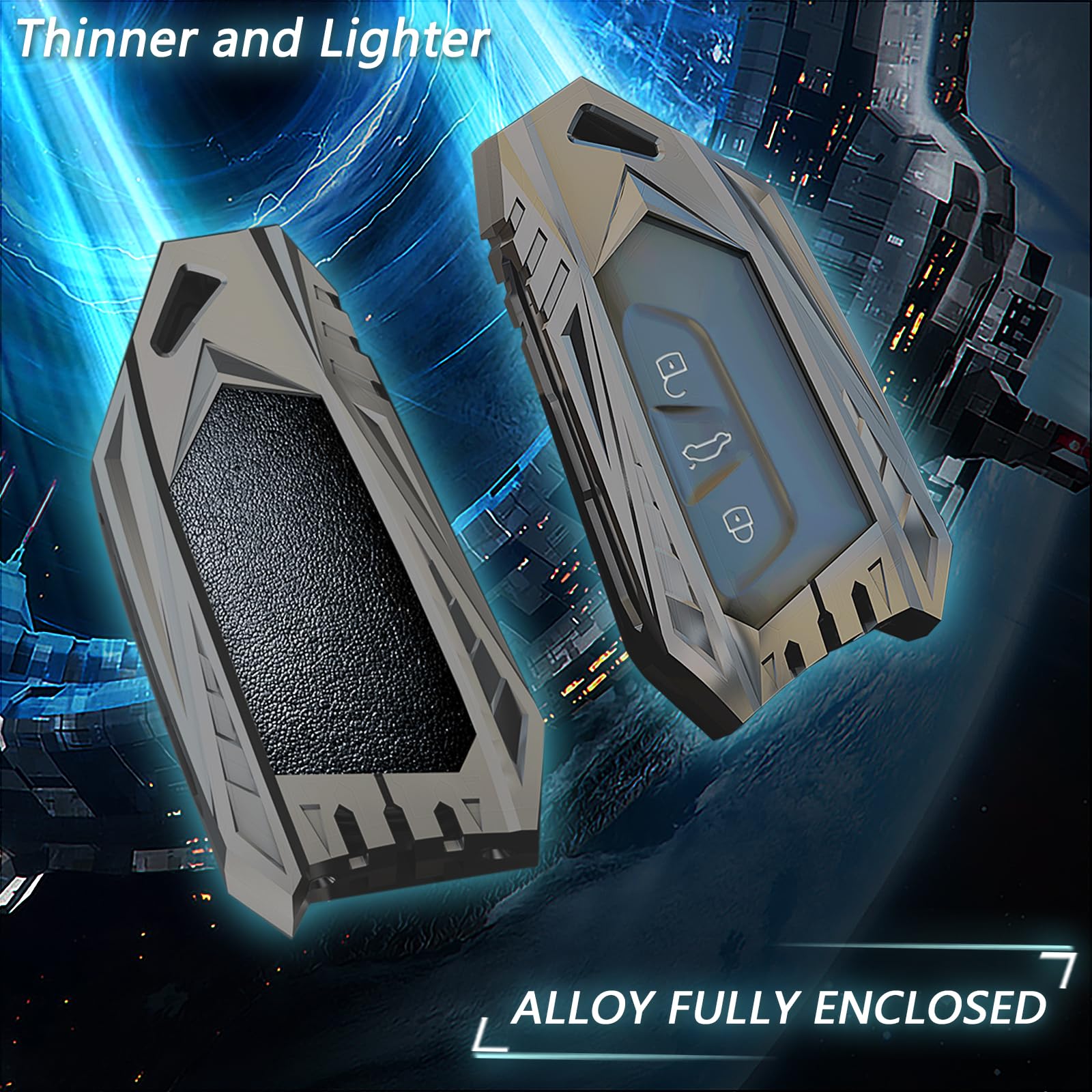 Ocezbiis For Volkswagen Key Fob Cover,Keychain,Zinc Alloy Protection Car Key Case For 2020-2024 Id4 Id3 Mk8 Golf Gti Skoda Octav