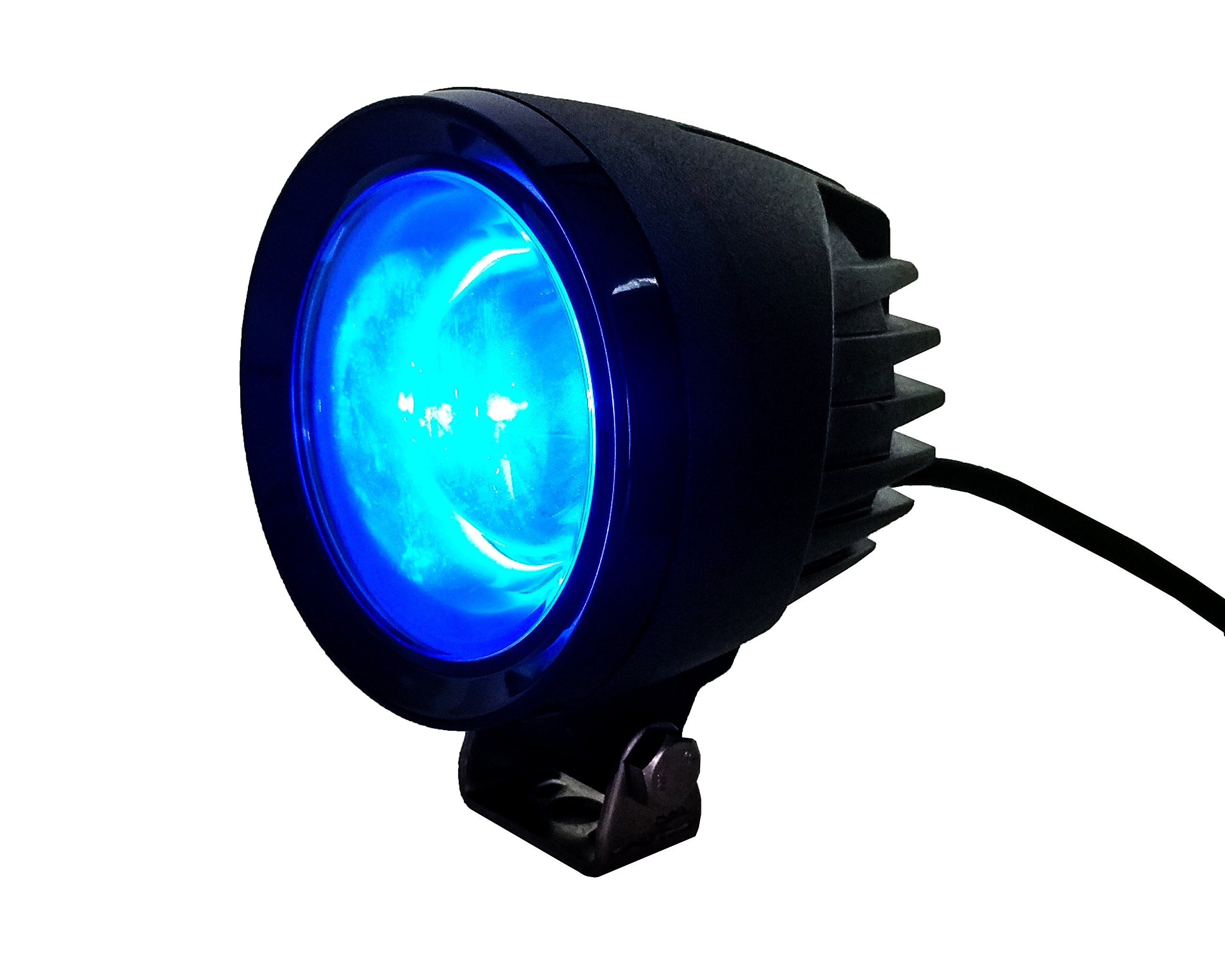 Oz-Usa 4'' Round High Output Blue Arrow Led Forklift Warning Caution Safety Light Boom Crane Warehouse Heavy Equipment Vehicle(B