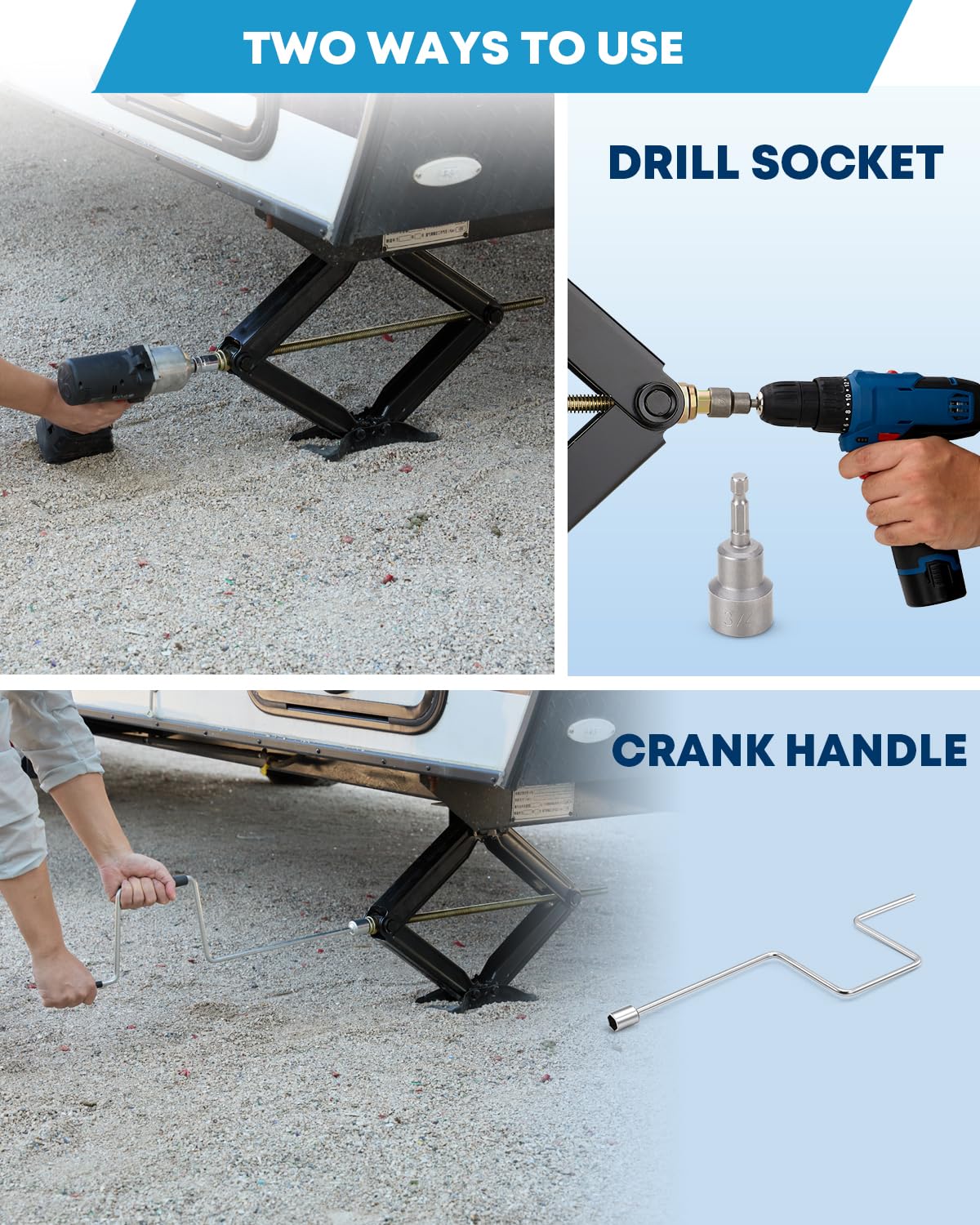 [Upgrade] Kohree 7500Lbs Rv Stabilizer Leveling Scissor Jacks 24'' For Travel Trailer Camper, Set Of 4, Heavy Duty Rv Stabilizer