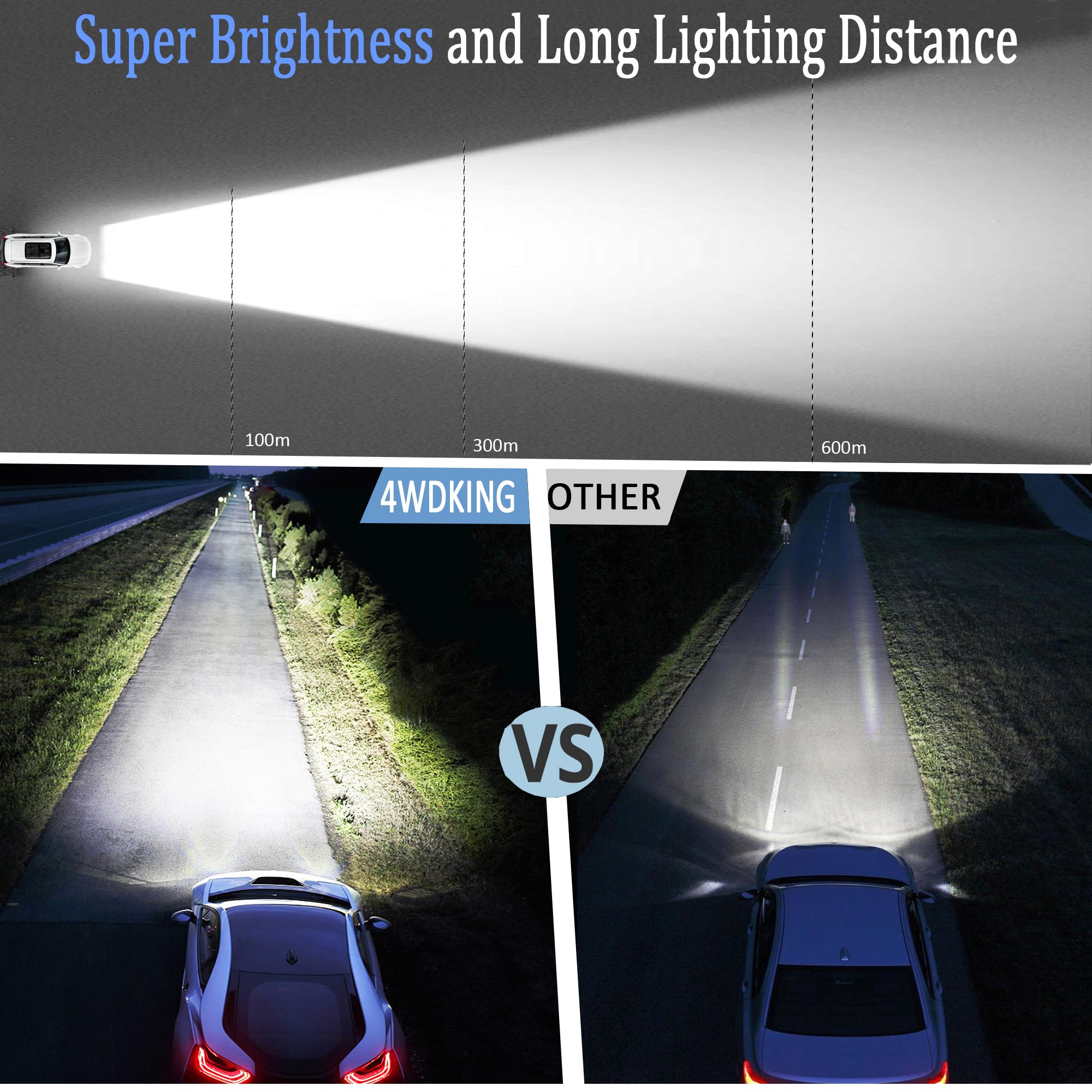 4Wdking 2 Inch Led Round Light, 20W Spot Driving Light Waterproof Off Road Light Work Lamp For Motorcycle Atv Utv Dirt Bike 4X4