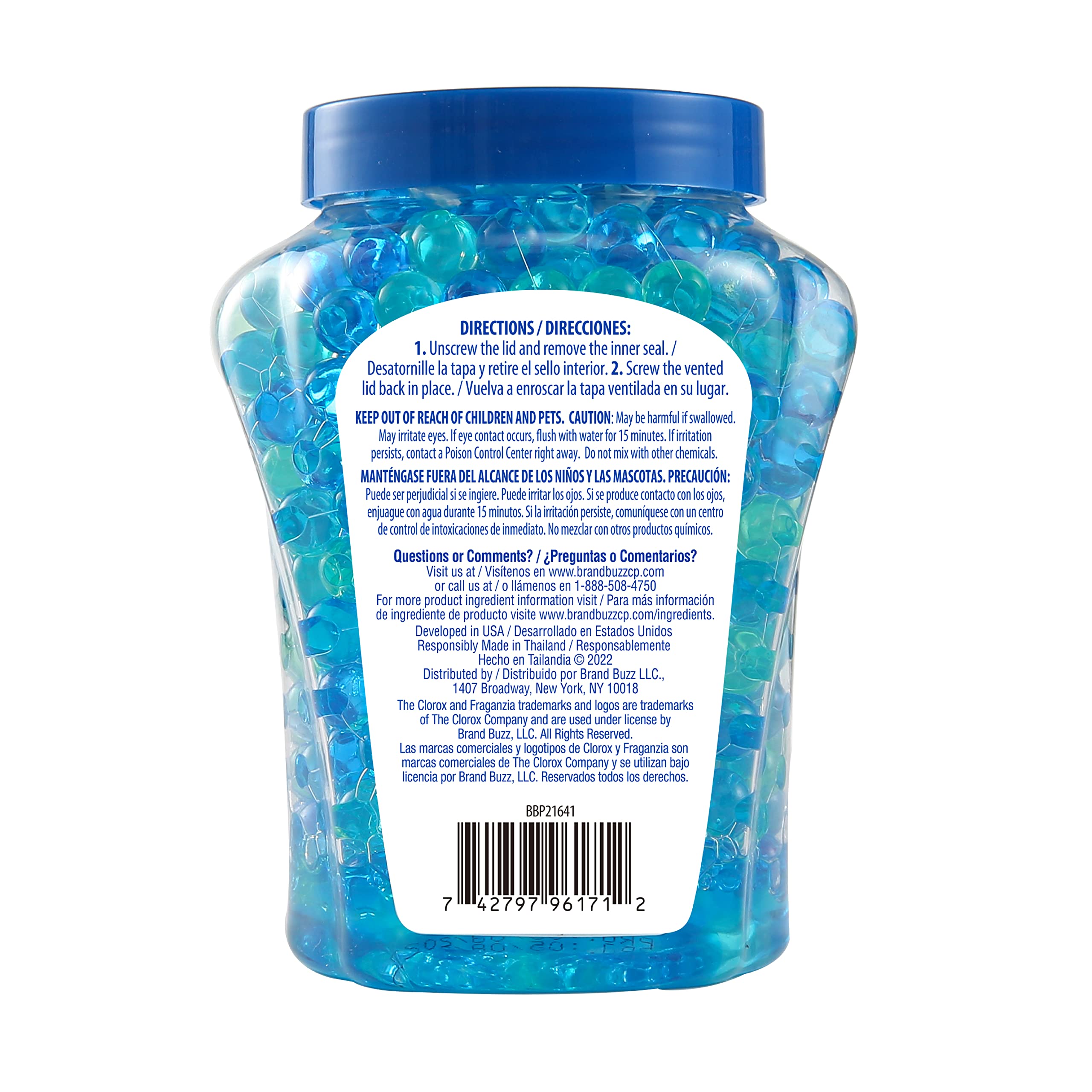 Clorox Fraganzia Air Freshener Beads - Fresh Ocean Breeze - Gel Air Fresheners for Home, Toilet, Bedroom, Closet, Car - Odor Eli