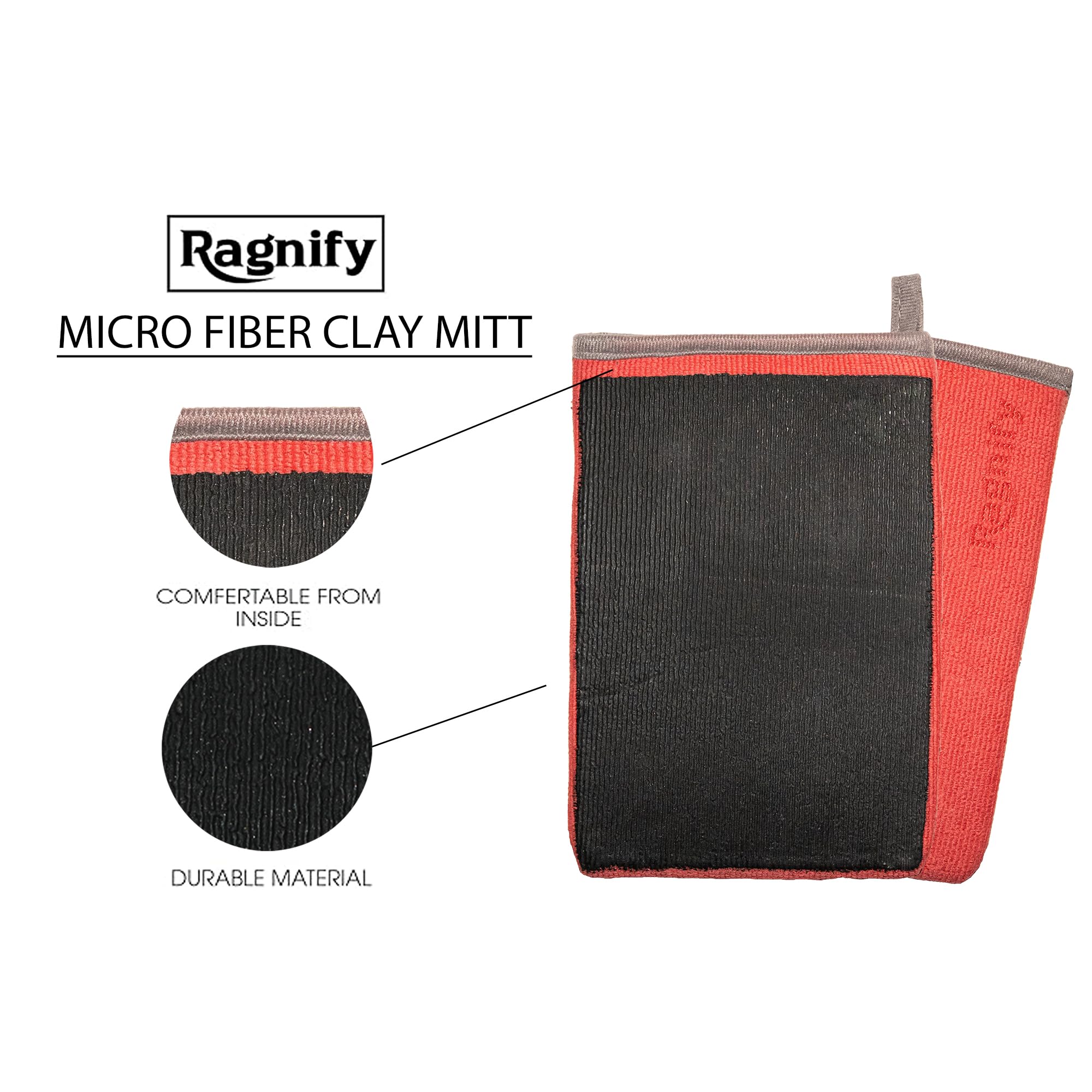 Ragnify Pack Of 2 Clay Mitt Auto Detailing Medium Grade Clay Bar Alternative Mitt For Flawless Removal Of Surface Bonded Micro C