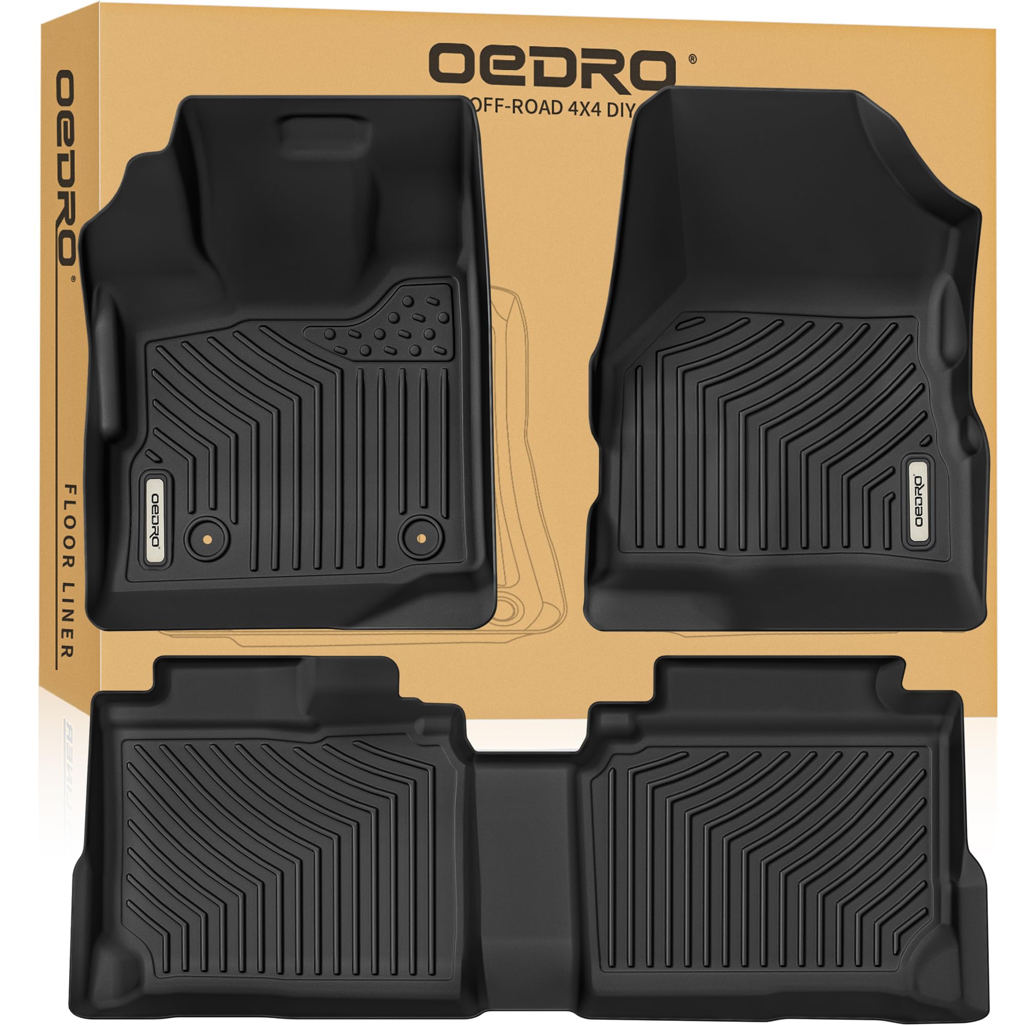 Oedro Floor Mats Fit For 2010-2017 Chevrolet Equinox/2010-2017 Gmc Terrain, All-Weather Car Floor Mats Tpe Custom Fit Front & 2N