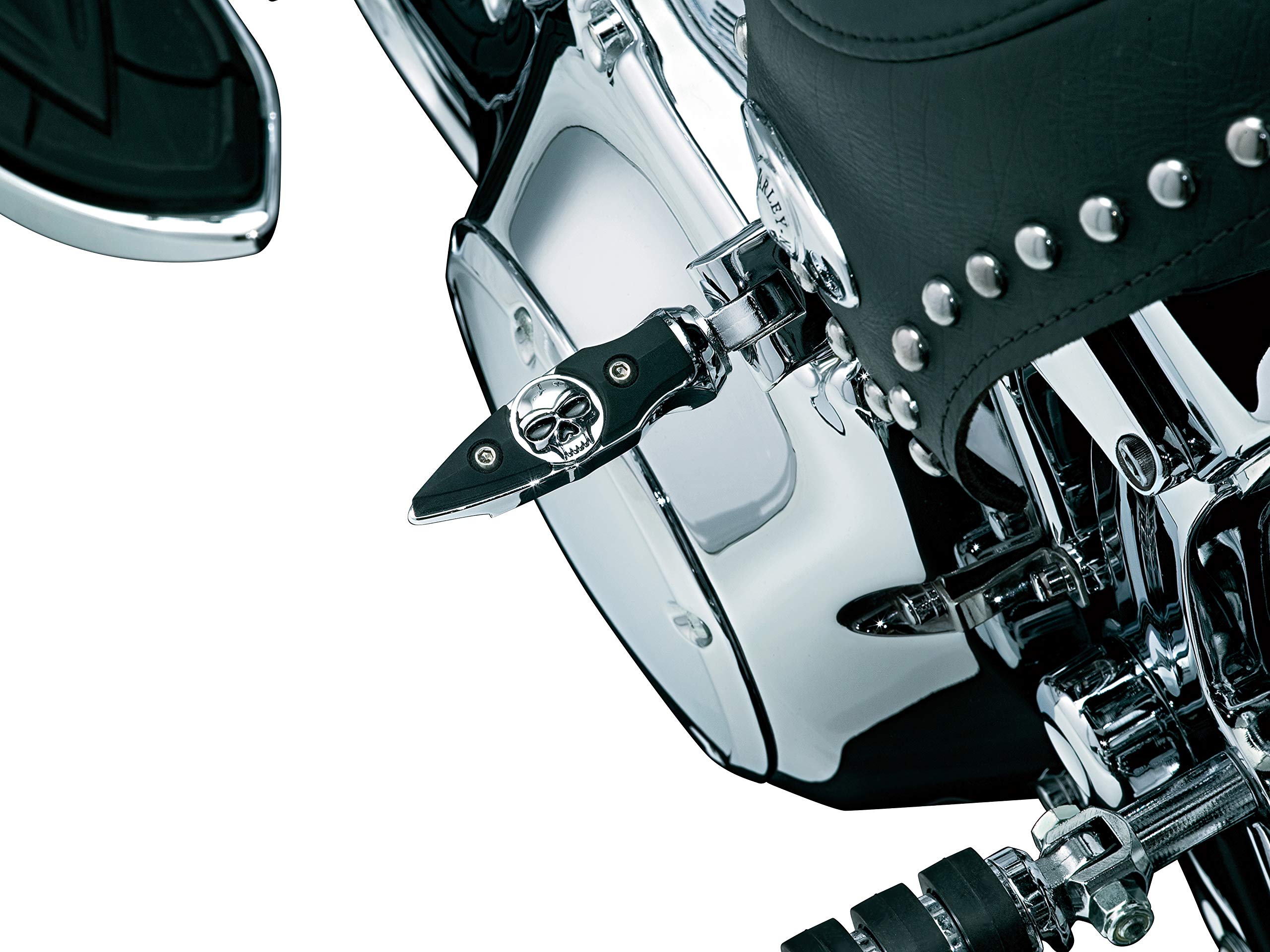 Kuryakyn 7520 Motorcycle Footpegs: Mini Dagger Zombie Skull Pegs Without Adapters, Chrome, 1 Pair
