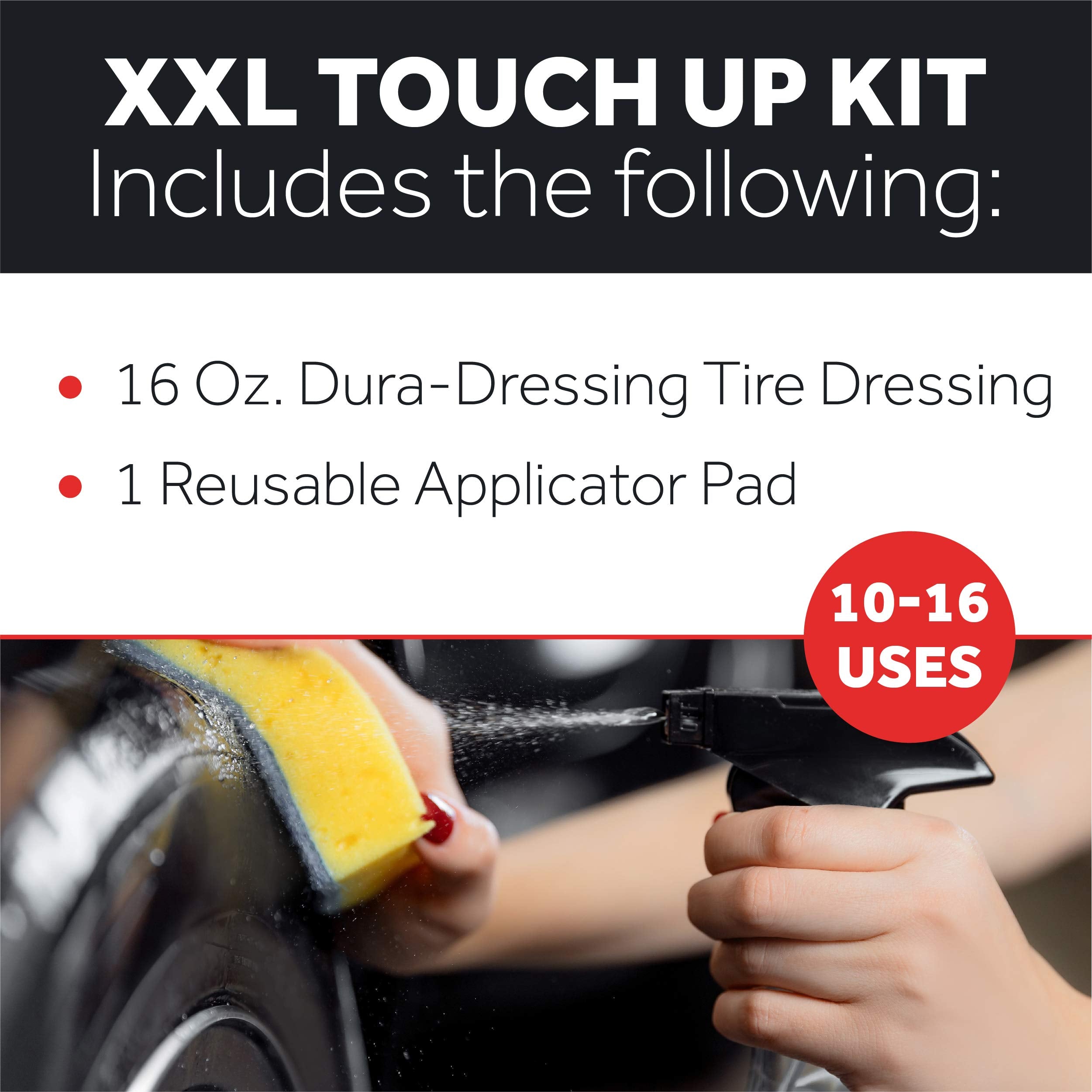 Xxl Dura-Dressing Re-Load For Tires Already Coated With Dura-Dressing, 16 Oz. Bottle - Tire Dressing Kit - Made In The Usa To En