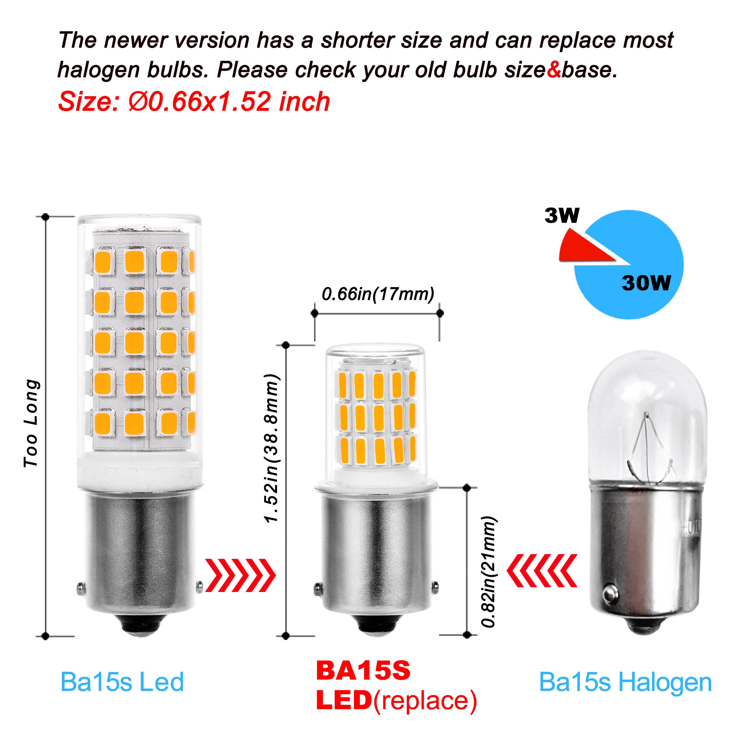Ziomitus Ba15S Led 12V Landscape Rv Camper Interior Light Bulbs, 1156 1141 2700K Warm White,Dc Bayonet Single Contact Base Ba15S
