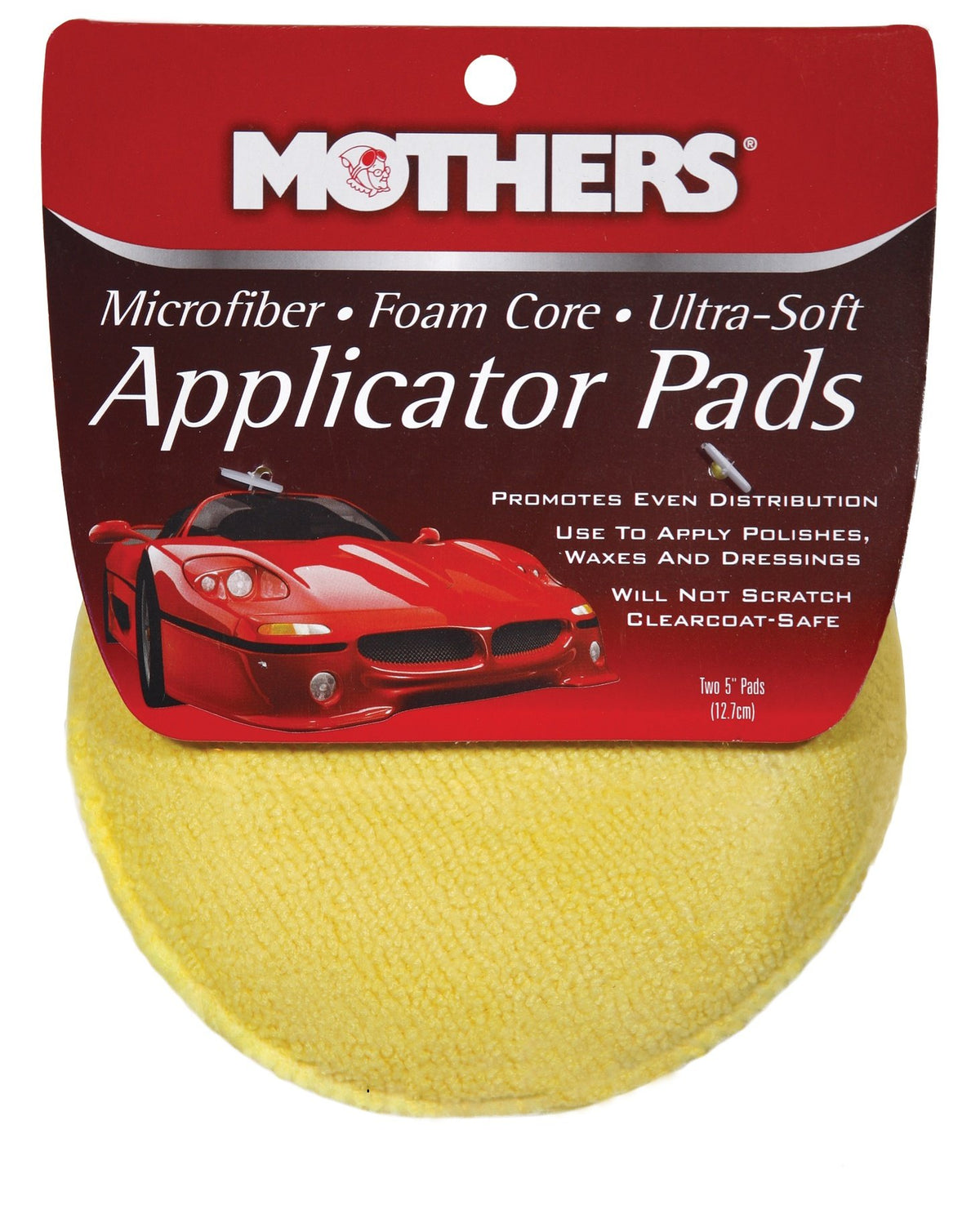 Mothers 156501 Yellow Microfiber Ultra Soft Applicator Pad (Two 5 Inch Pads)