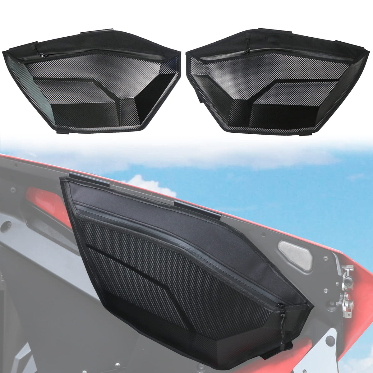 Rerpro Rzr Pro Xp Side Door Bags, Rzr Storage Bag Compatible With Polaris Rzr Pro Xp Pro R Turbo R 2020 2021 2022 2023 2024 2025 Front Driver Passenger Side Door Bag, Water Resistant Bsb Zipper, 2Pack