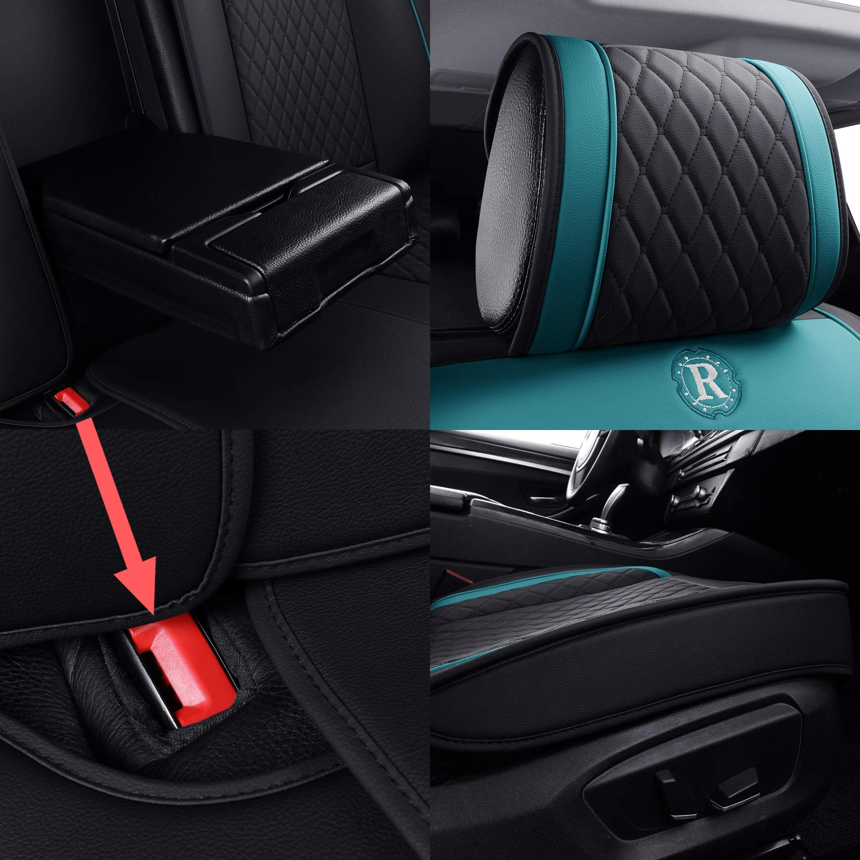 Aierxuan Car Seat Covers Full Set Leather Waterproof Universal For Nissan Altima Rogue Chevrolet Equinox Crv Camry 4Runner Civic