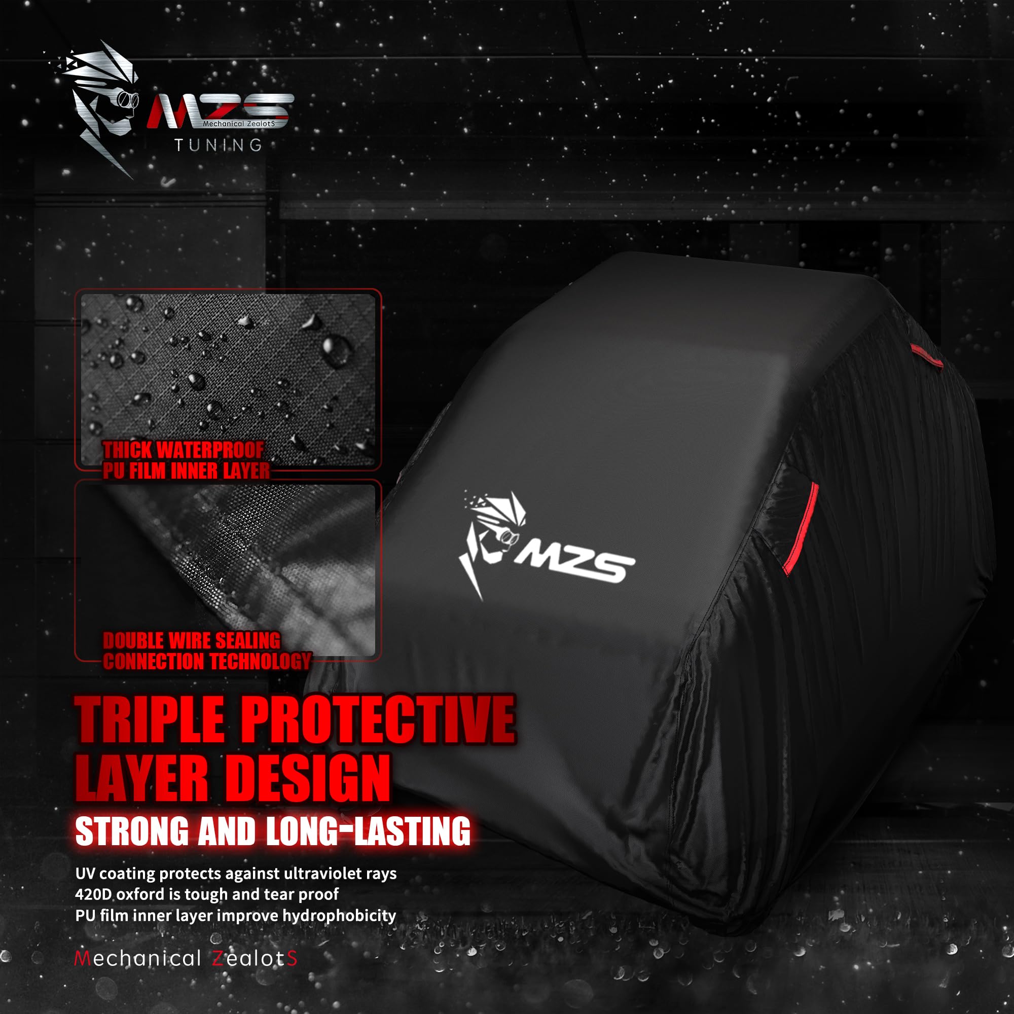 Mzs Utv Cover Waterproof All Weather Season Protection Accessories Fits Up To 160 Inch 4-6 Passengers Utility Vehicle Covers - V