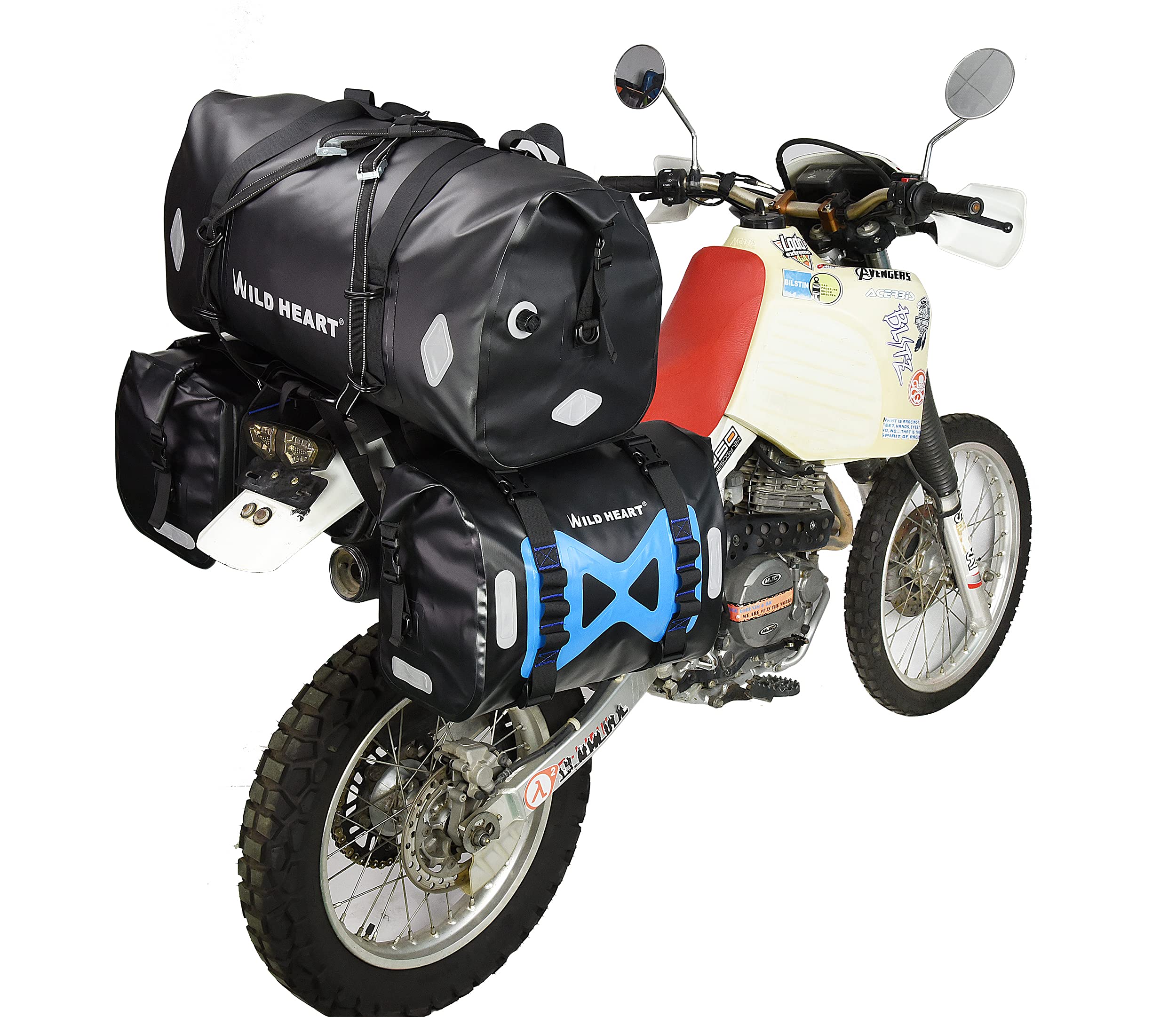 Wild Heart Waterproof Bag Motorcycle Saddlebag 50L Tank Bag Motor Side Bag (Black)