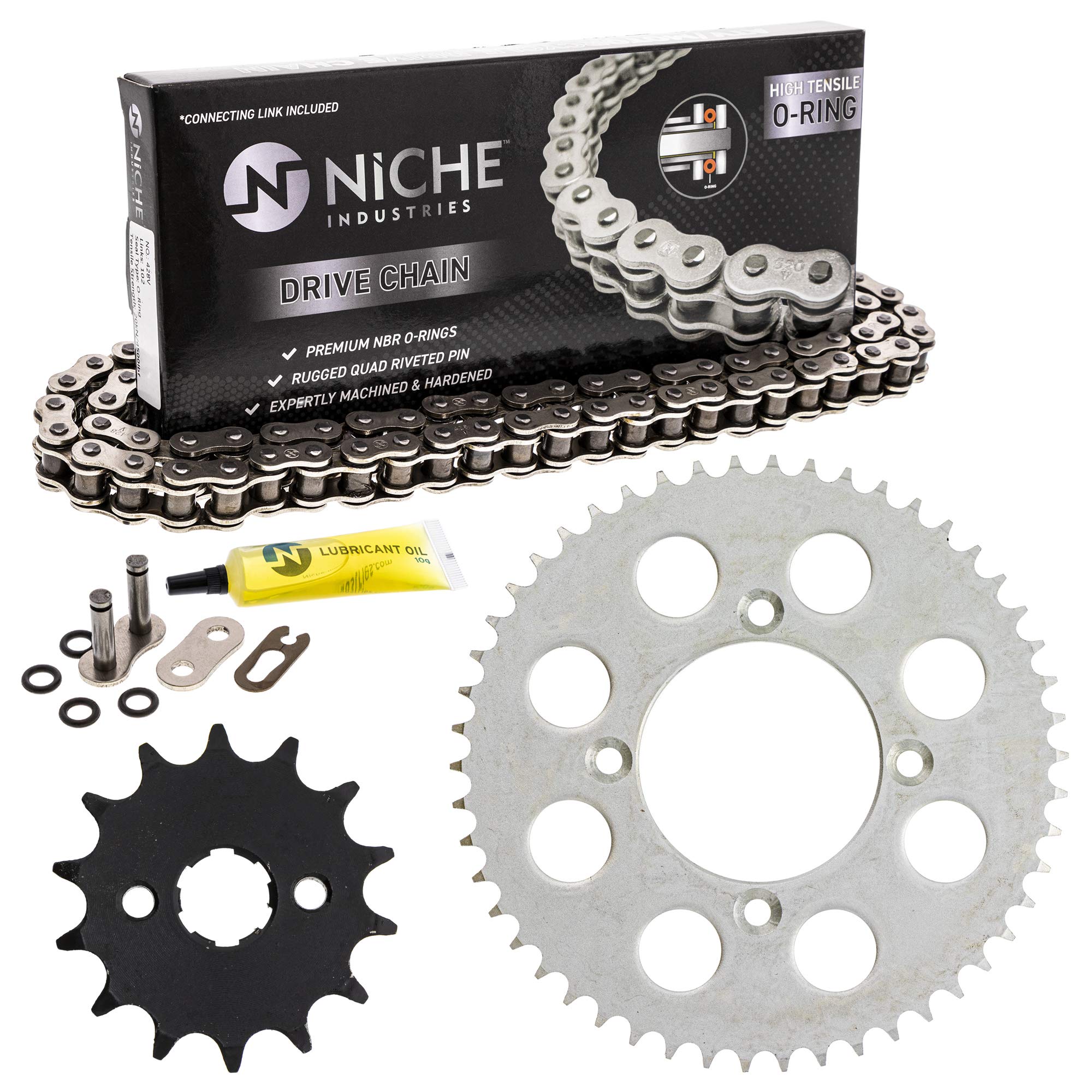 Niche Drive Sprocket Chain Combo For Honda Xr100R Crf100F Front 14 Rear 50 Tooth 428V O-Ring 118 Links