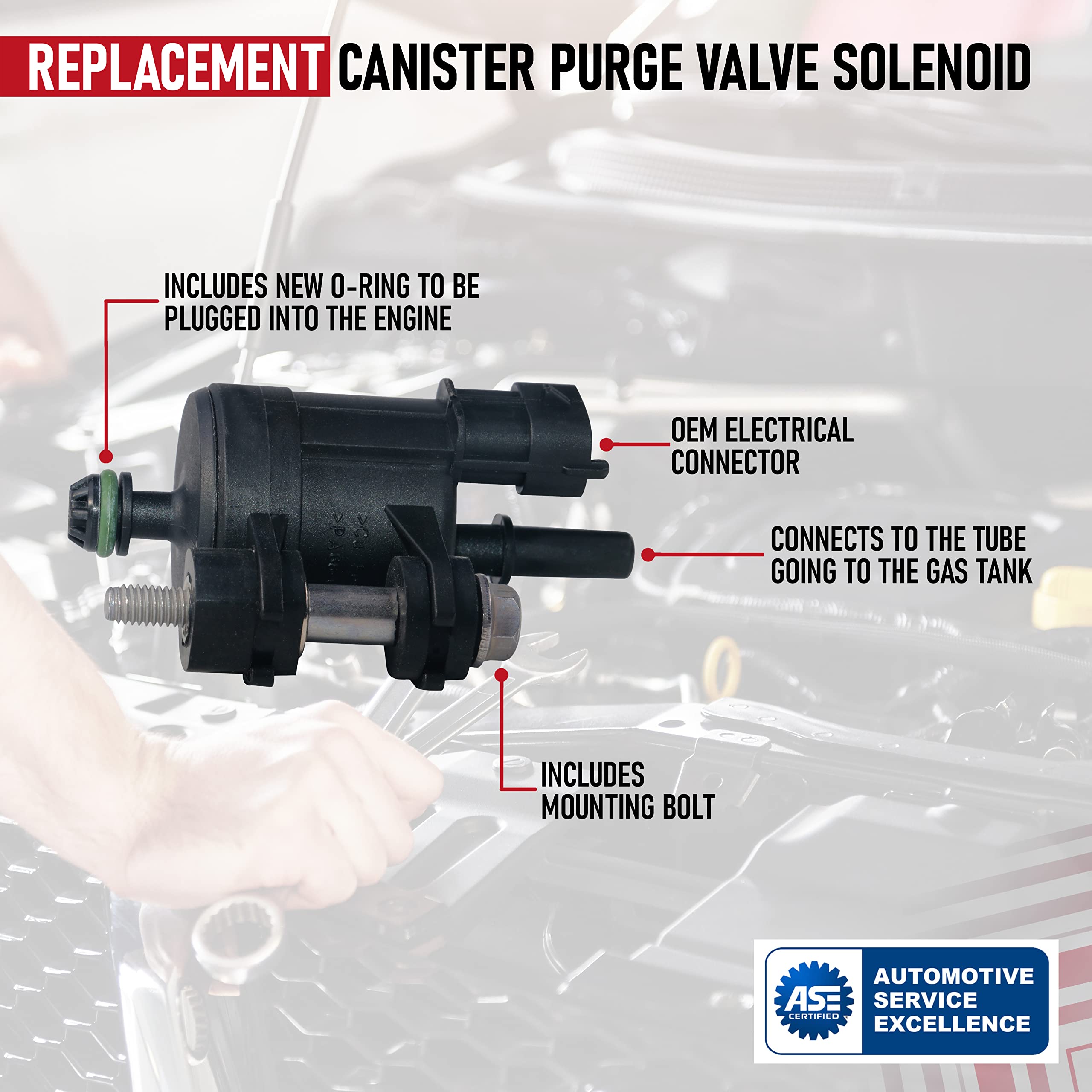 Vapor Canister Purge Valve Solenoid - Replaces 12610560, 911-082, 12661763 - Compatible with Chevy, Buick, GMC, Cadillac & Satur