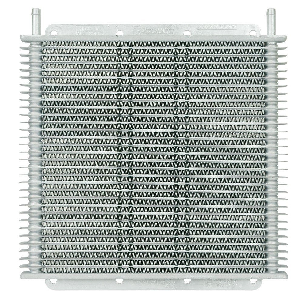 Flex-A-Lite (400130) Stacked Plate 30-Row Transmission Cooler, 11 X 10 X 3/4 With 3/8 Inch Barbed Fittings
